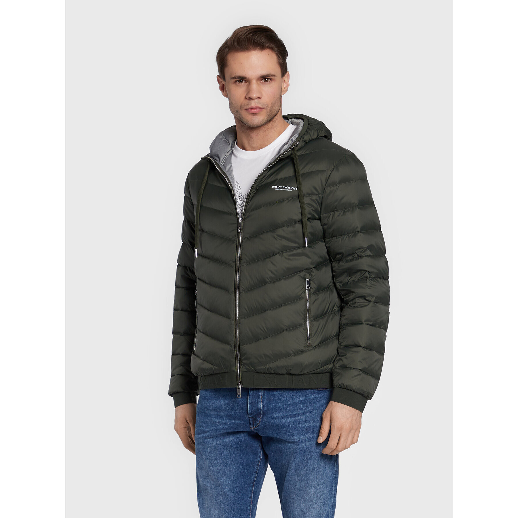 Armani Exchange Pehelykabát 8NZB53 ZNW3Z 4883 Zöld Regular Fit - Pepit.hu