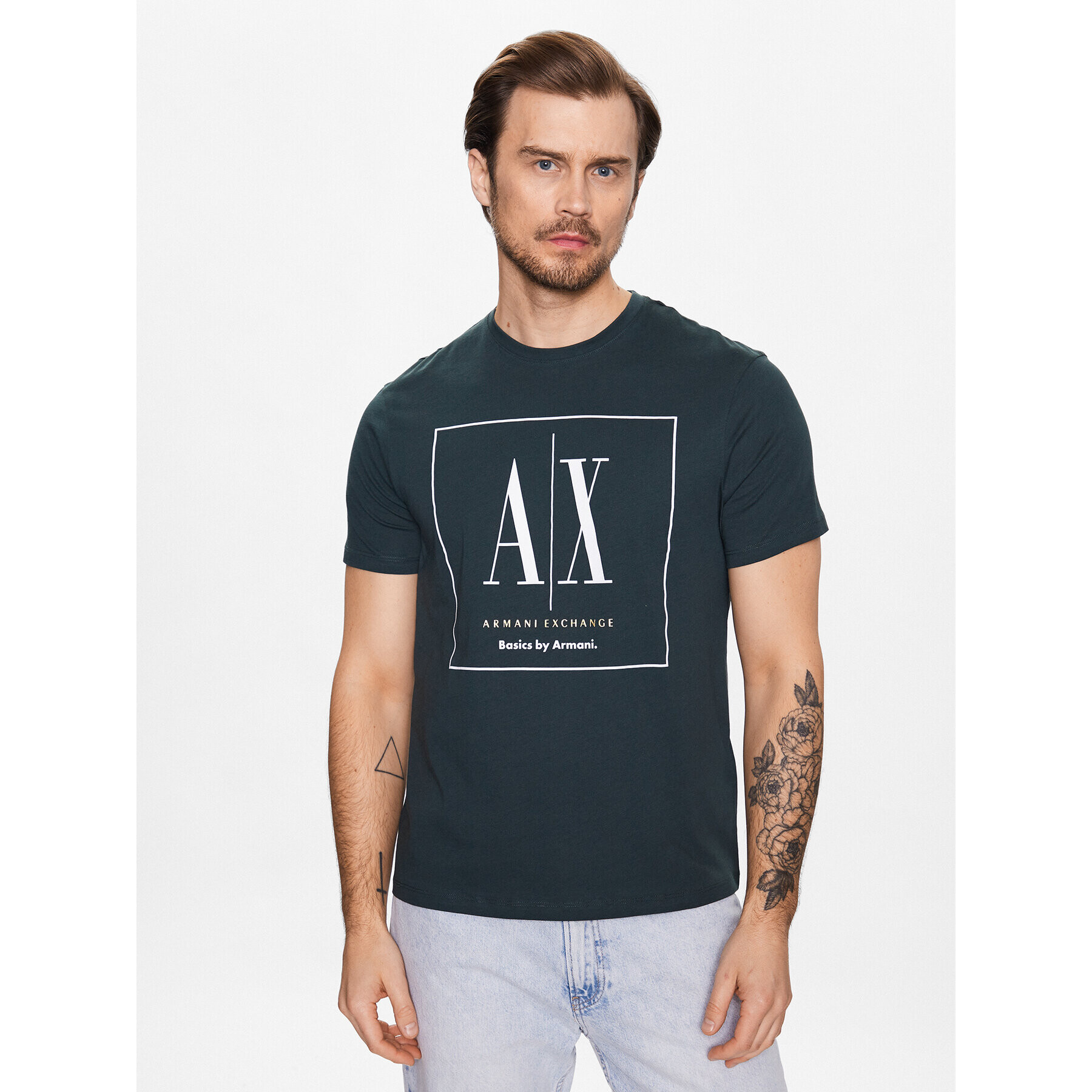 Armani Exchange Póló 3RZTAG ZJ8EZ 1882 Zöld Regular Fit - Pepit.hu