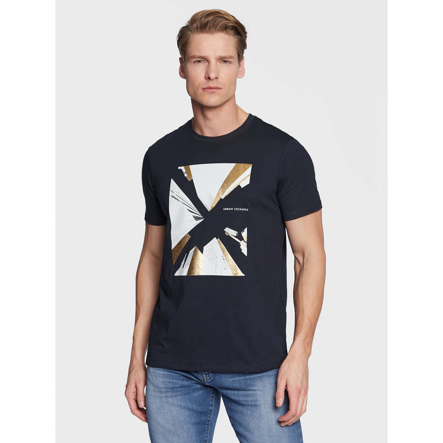 Armani Exchange Póló 3RZTHQ ZJBYZ 1510 Sötétkék Slim Fit - Pepit.hu