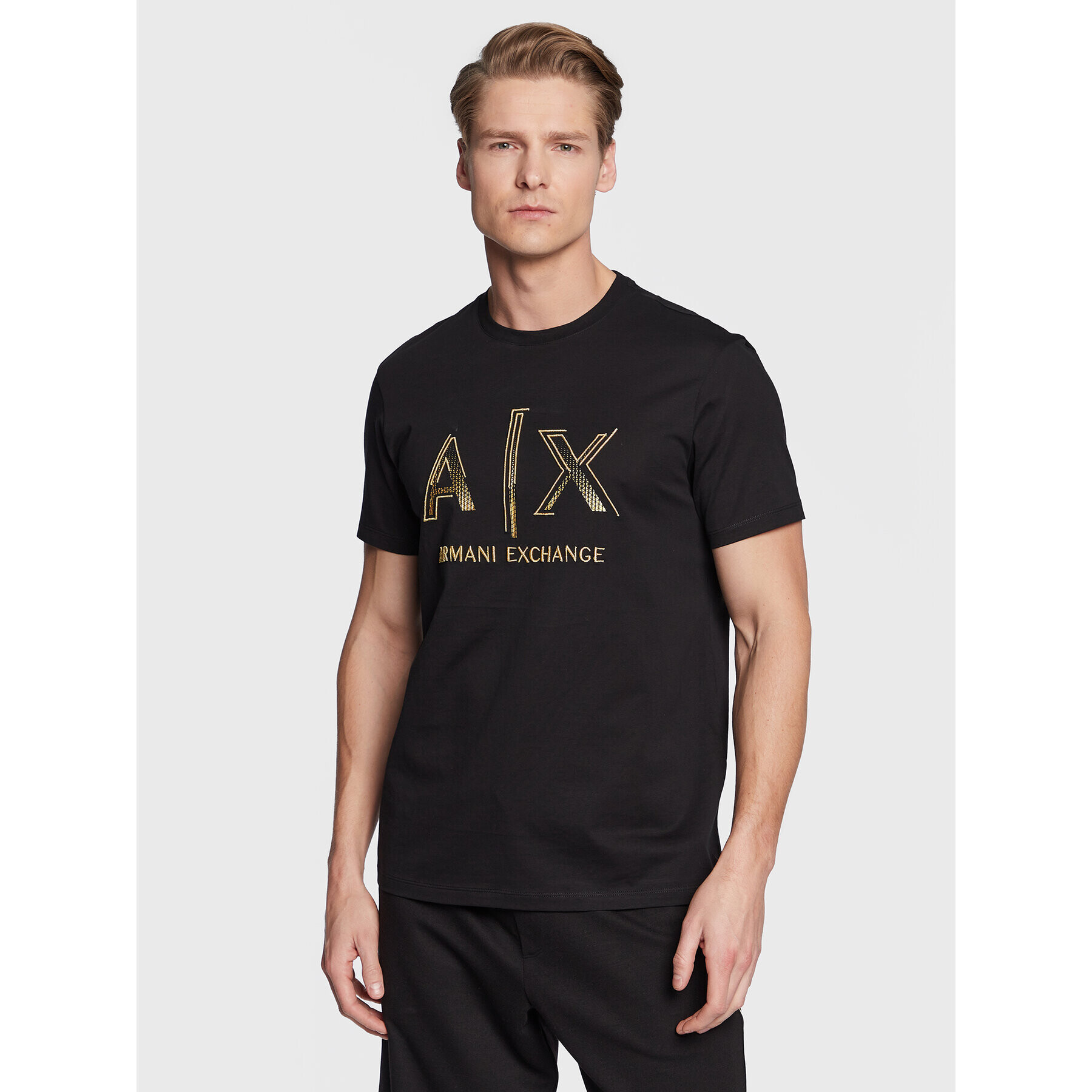 Armani Exchange Póló 3RZTRC ZJ9AZ 1200 Fekete Regular Fit - Pepit.hu