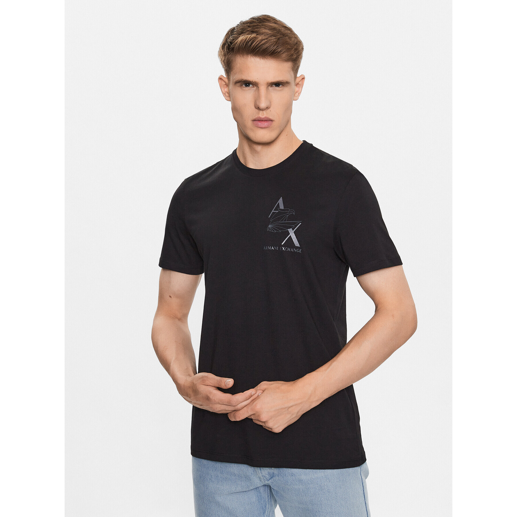 Armani Exchange Póló 6RZTAM ZJ9TZ 1200 Fekete Regular Fit - Pepit.hu