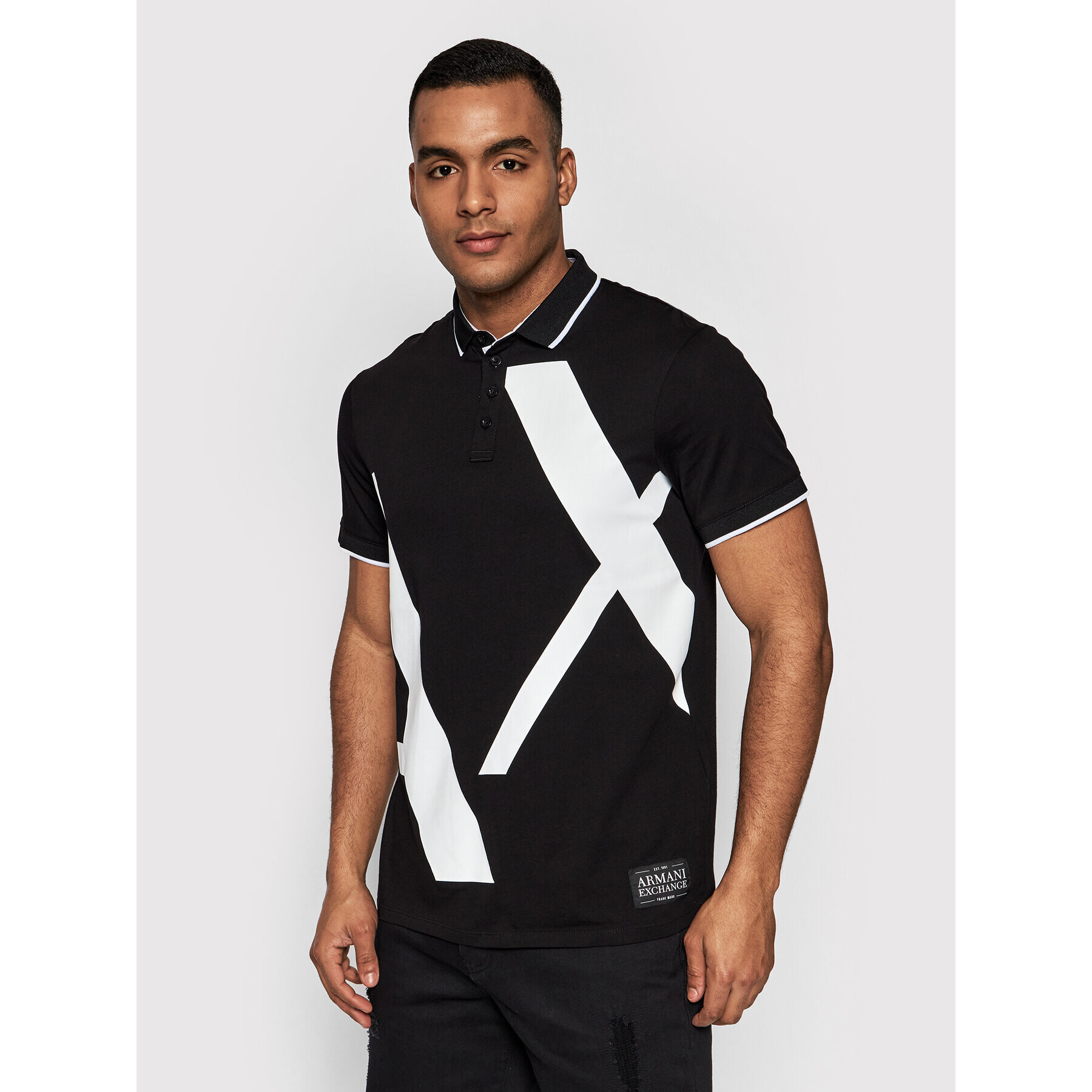 Armani Exchange Pólóing 3LZFBF ZJH4Z 6244 Fekete Regular Fit - Pepit.hu