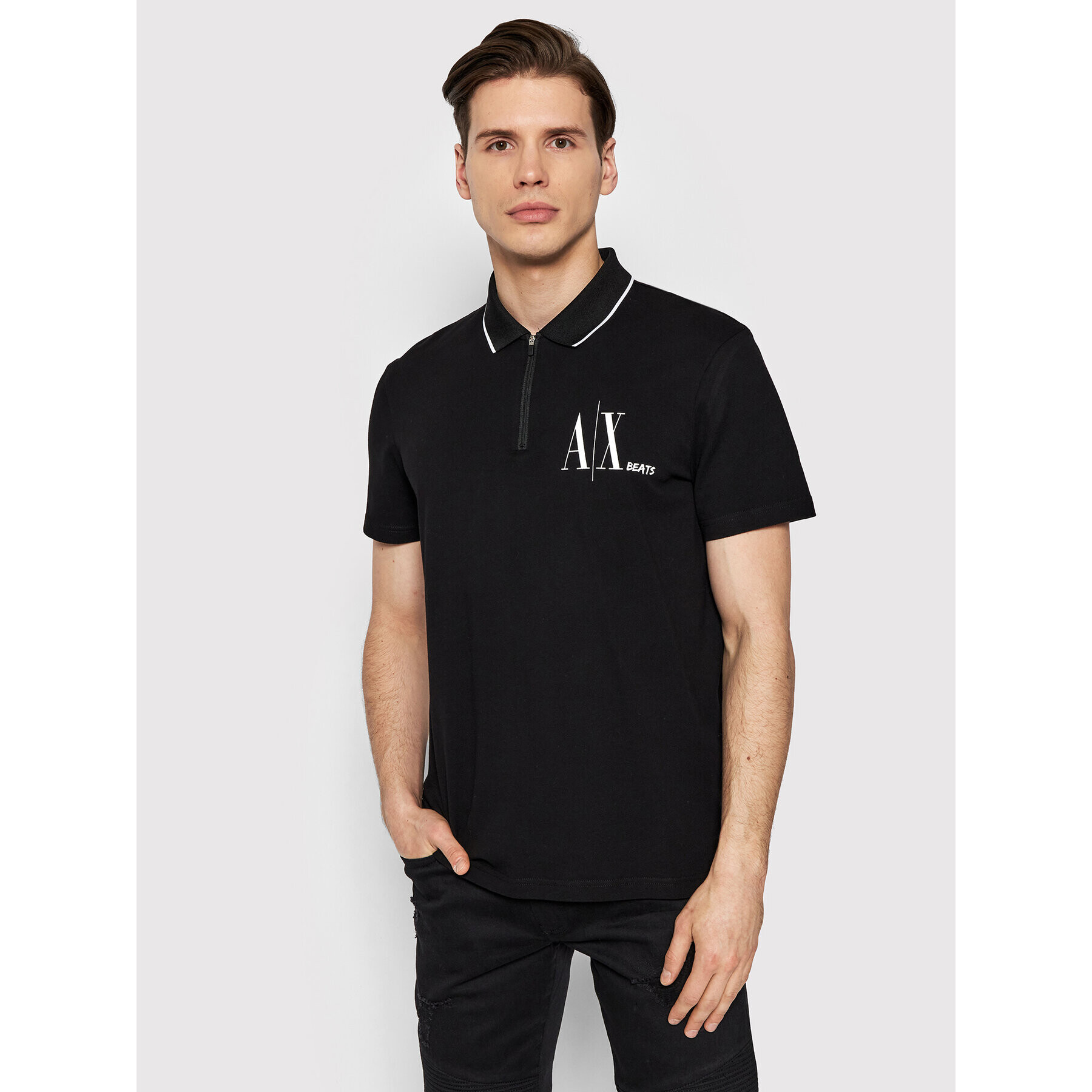 Armani Exchange Pólóing 3LZFJE ZJL4Z 1200 Fekete Regular Fit - Pepit.hu