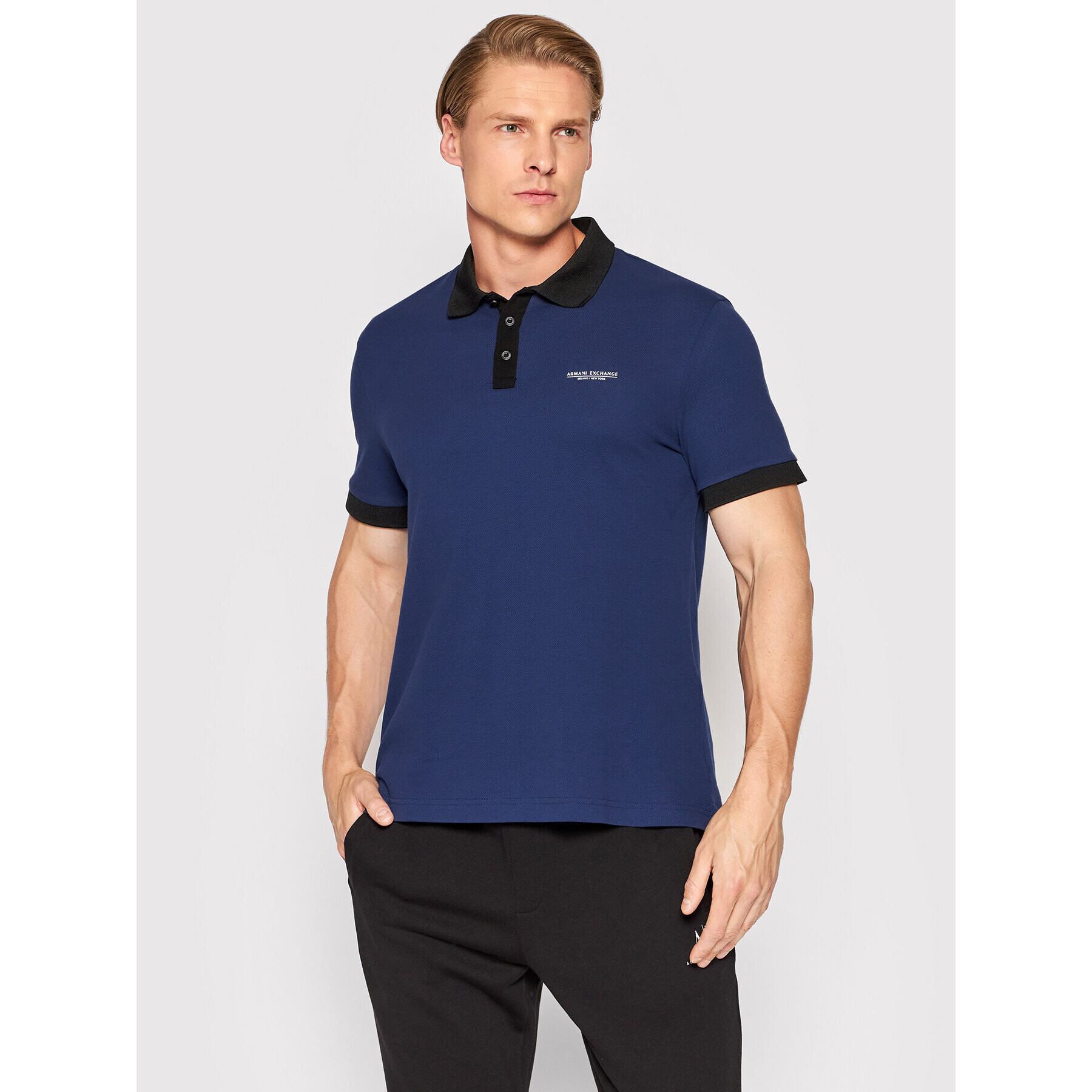 Armani Exchange Pólóing 3LZFLC ZJM5Z 25CJ Sötétkék Regular Fit - Pepit.hu