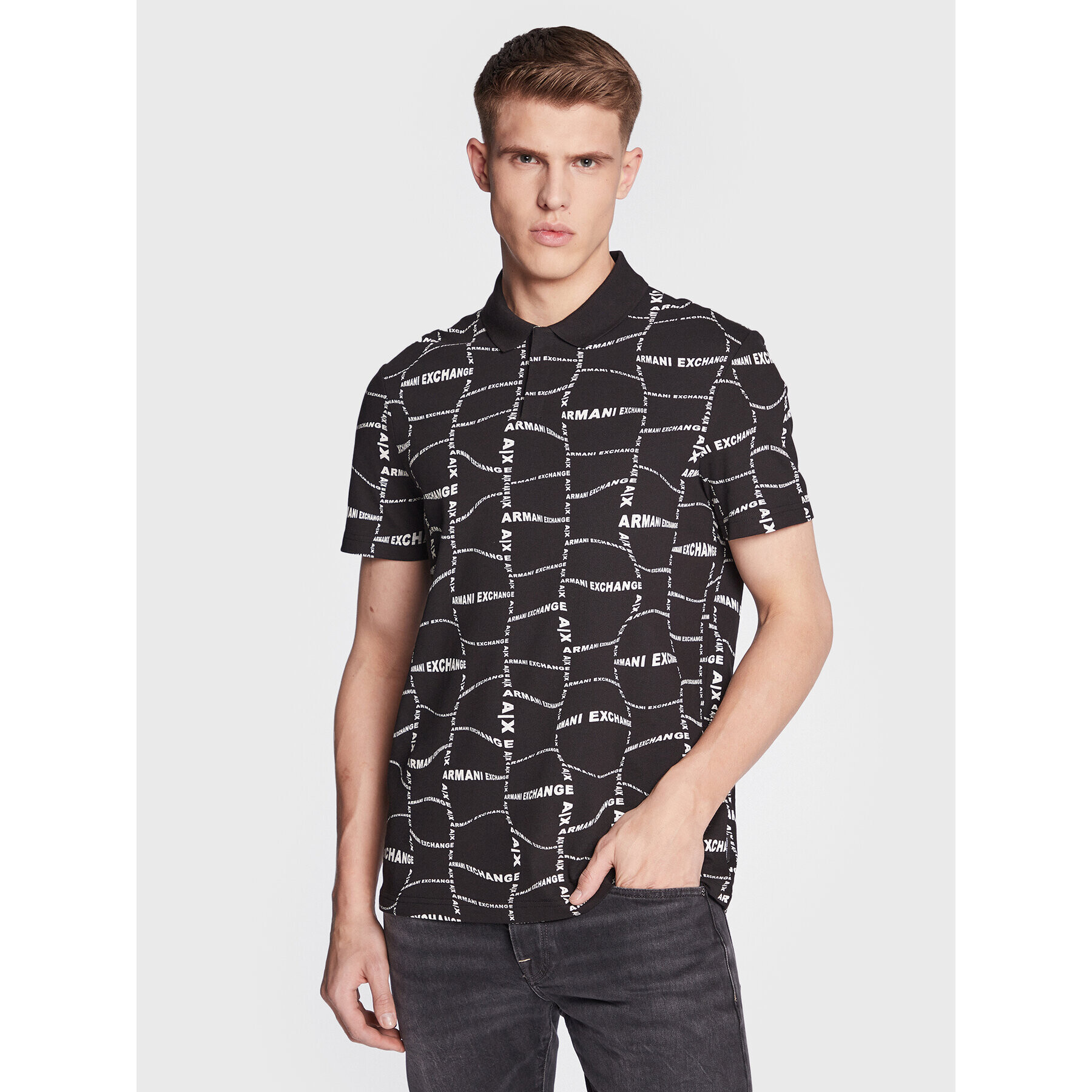 Armani Exchange Pólóing 3RZFAE ZJ9ZZ 02EC Fekete Regular Fit - Pepit.hu