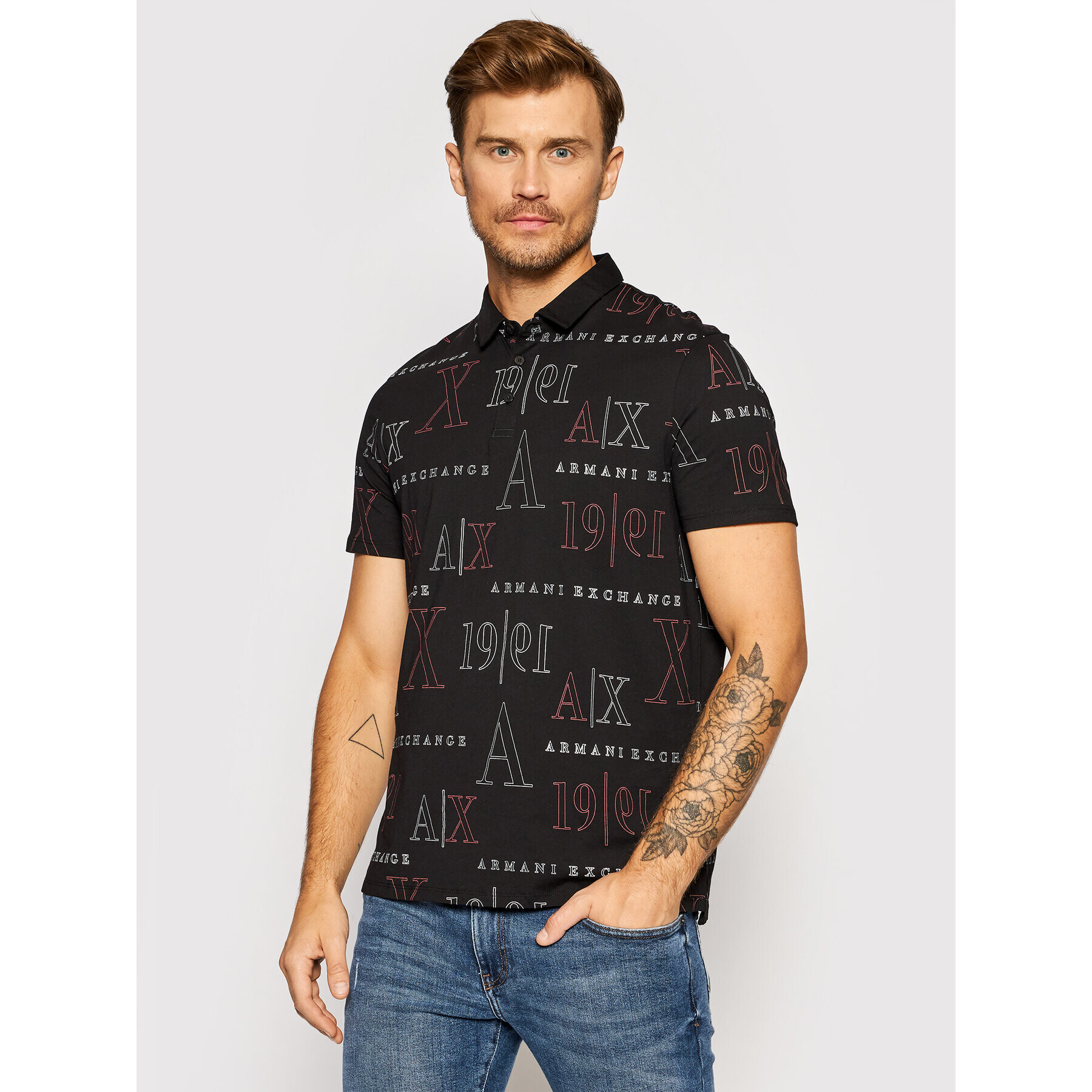 Armani Exchange Pólóing 6KZFFD ZJH4Z 2235 Fekete Regular Fit - Pepit.hu