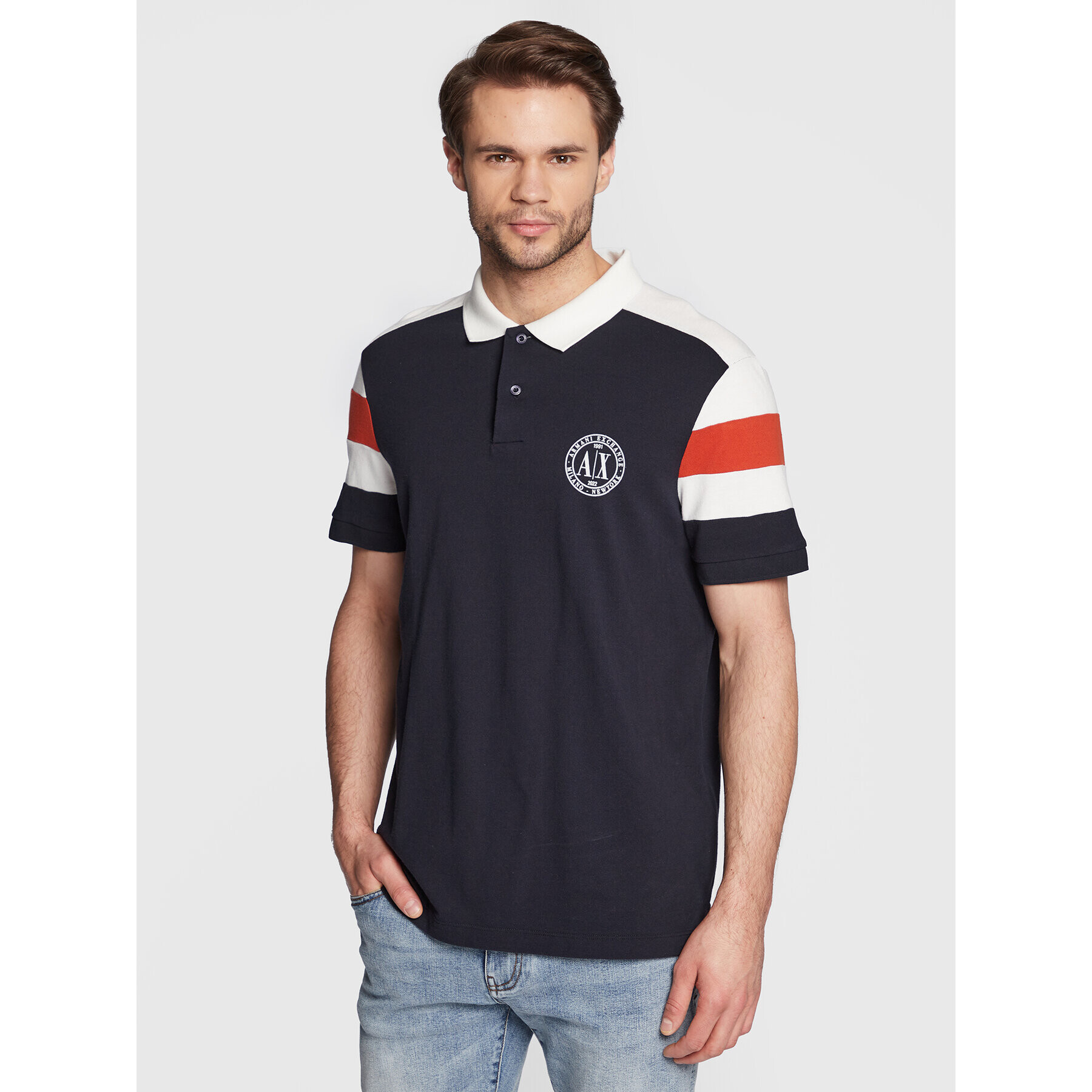 Armani Exchange Pólóing 6LZFLE ZJNEZ 45AC Sötétkék Regular Fit - Pepit.hu