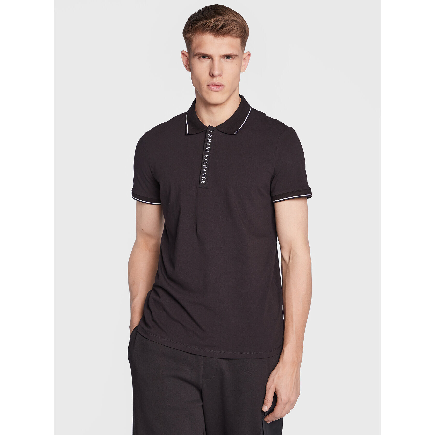 Armani Exchange Pólóing 8NZF71 ZJH2Z 1200 Fekete Regular Fit - Pepit.hu