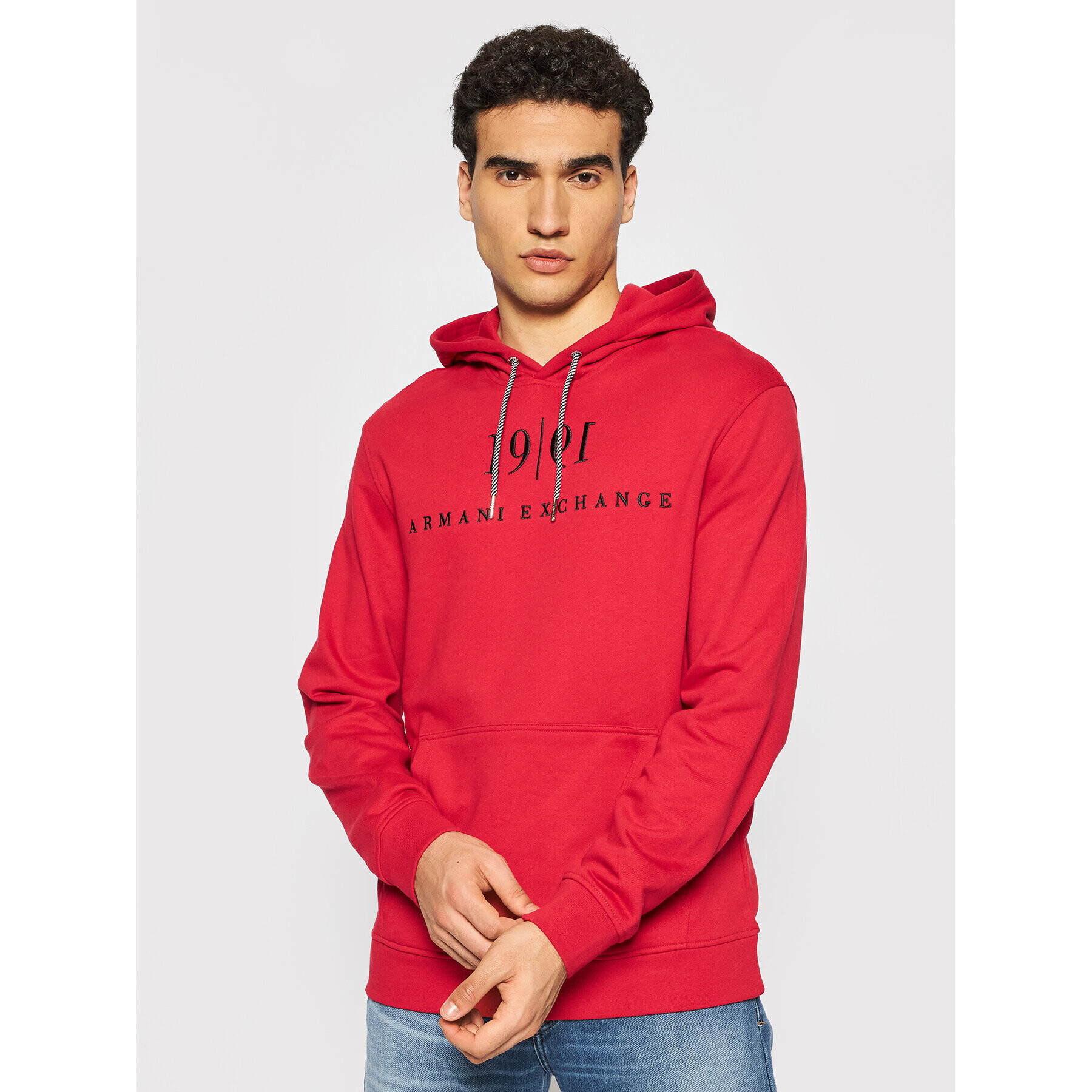 Armani Exchange Pulóver 6KZMFM ZJ6HZ 1496 Piros Regular Fit - Pepit.hu