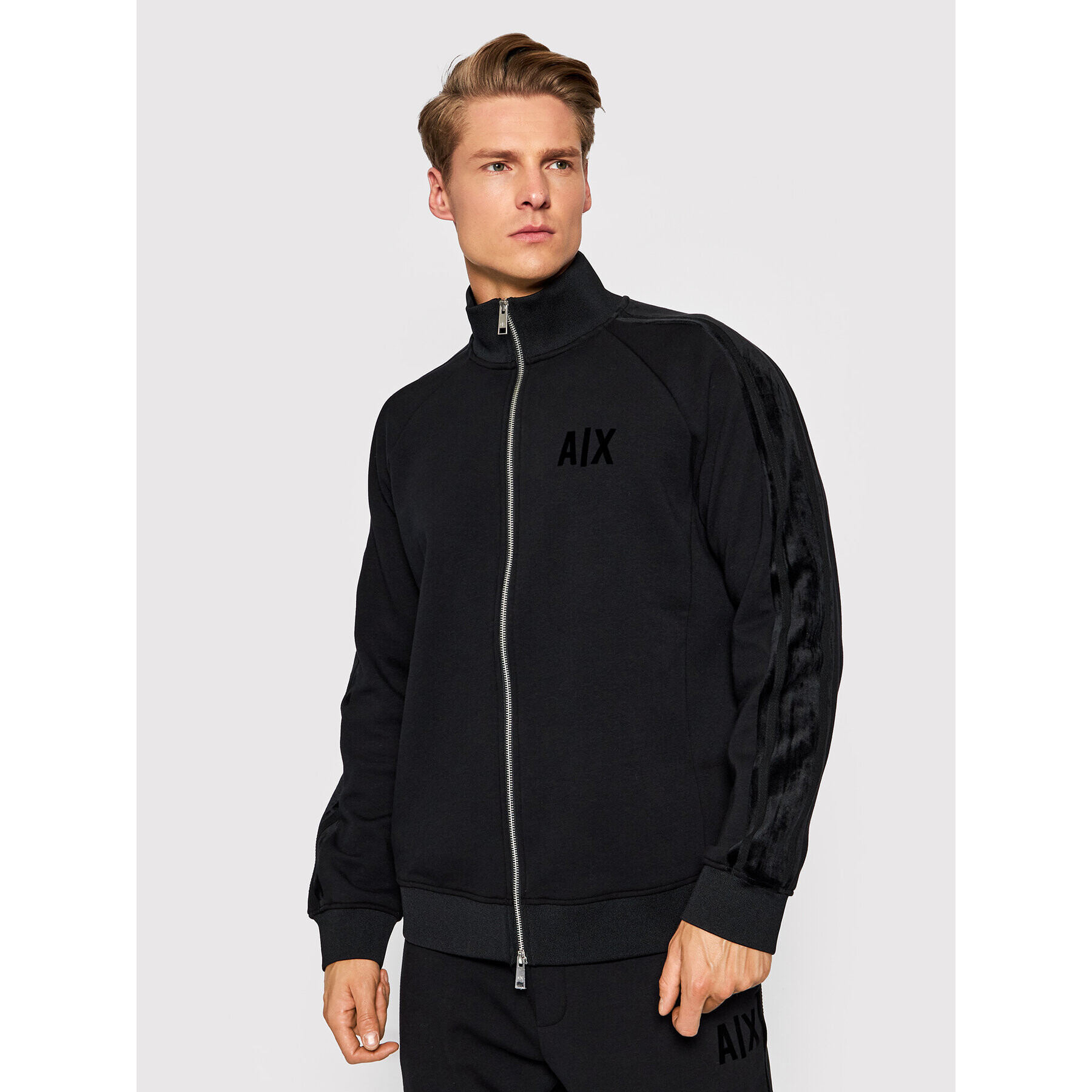 Armani Exchange Pulóver 6KZMFR ZJ6LZ 1200 Fekete Regular Fit - Pepit.hu