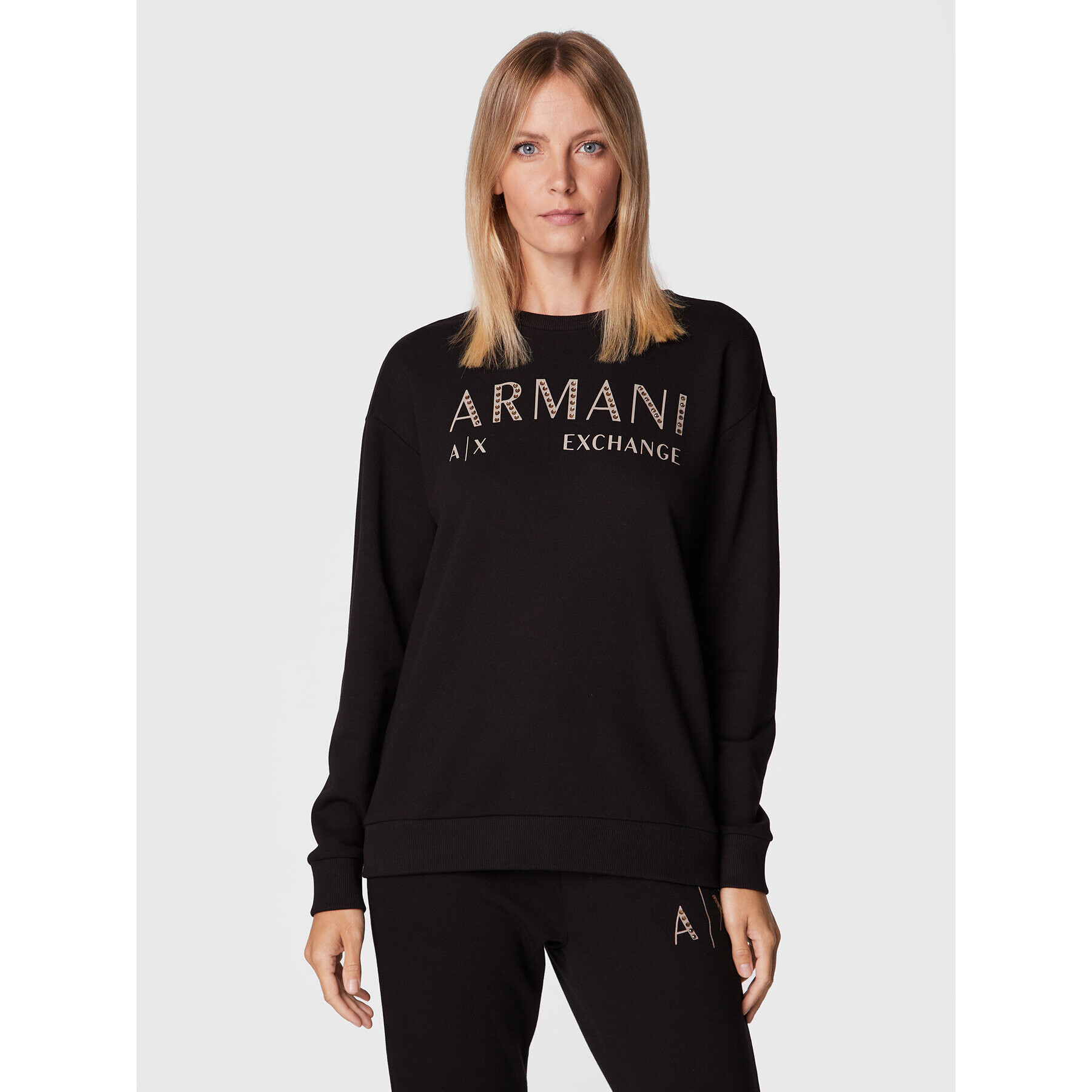 Armani Exchange Pulóver 6LYM78 YJ5TZ 1200 Fekete Regular Fit - Pepit.hu