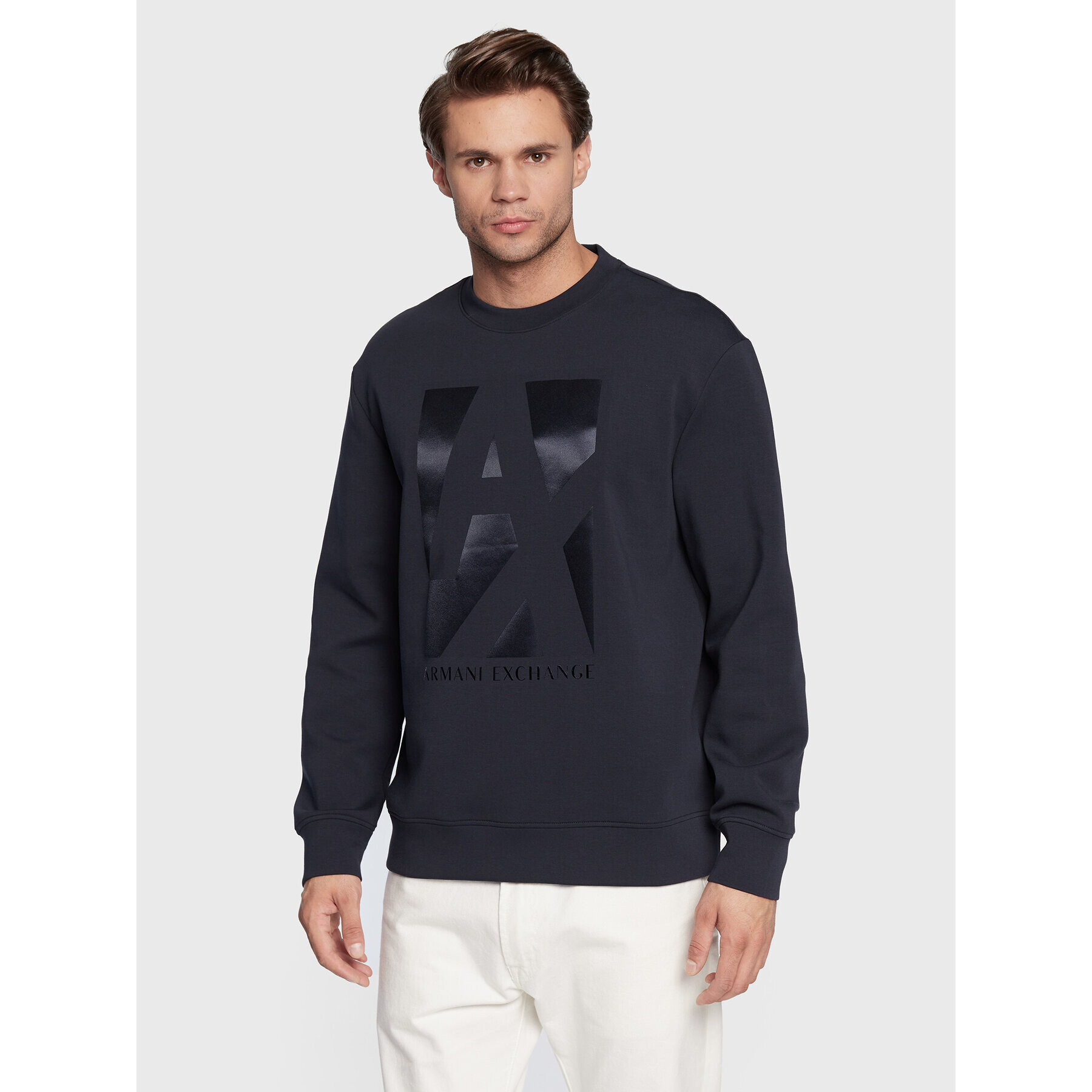 Armani Exchange Pulóver 6LZMHB ZJXBZ 1510 Sötétkék Regular Fit - Pepit.hu