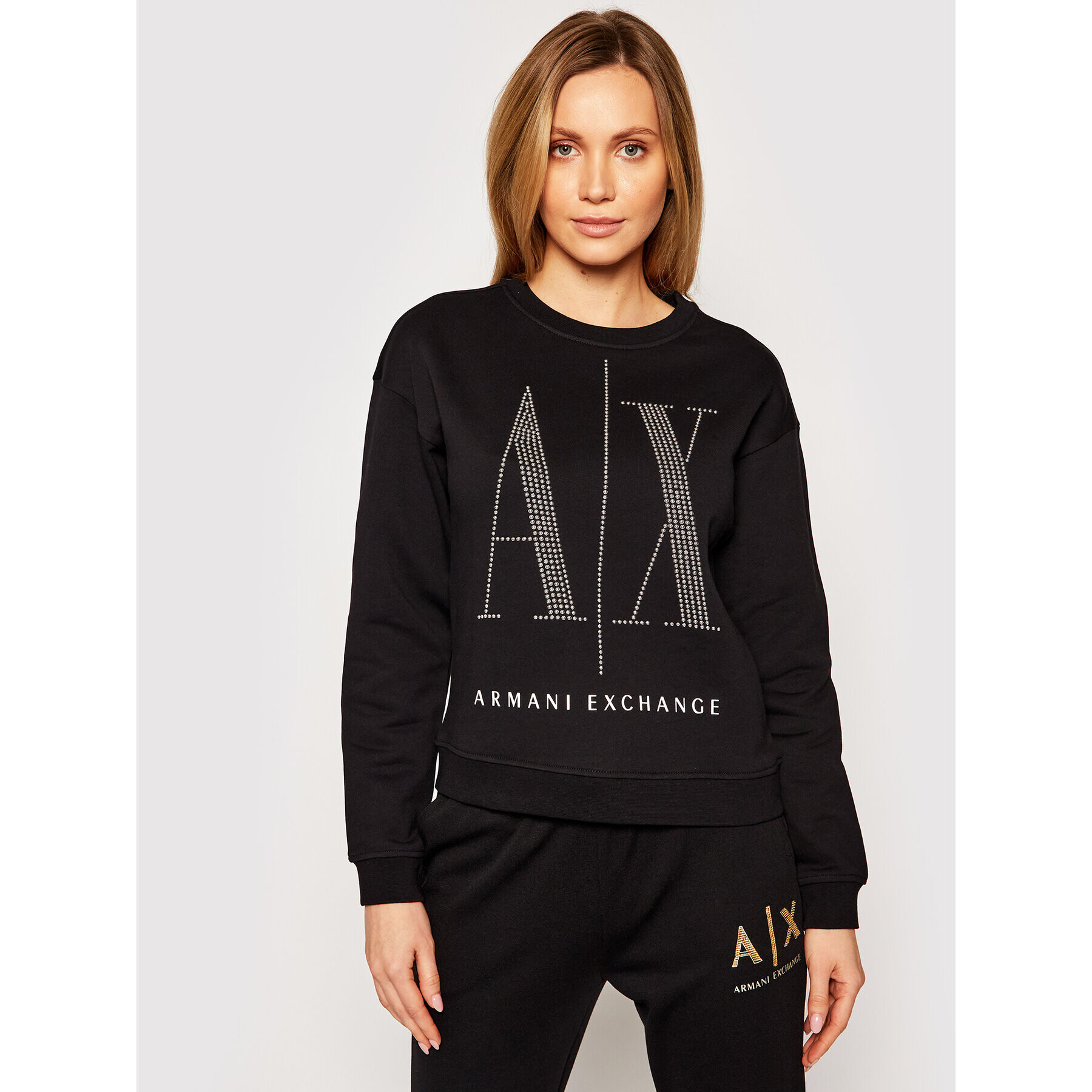 Armani Exchange Pulóver 8NYM01 YJ68Z 1200 Fekete Regular Fit - Pepit.hu