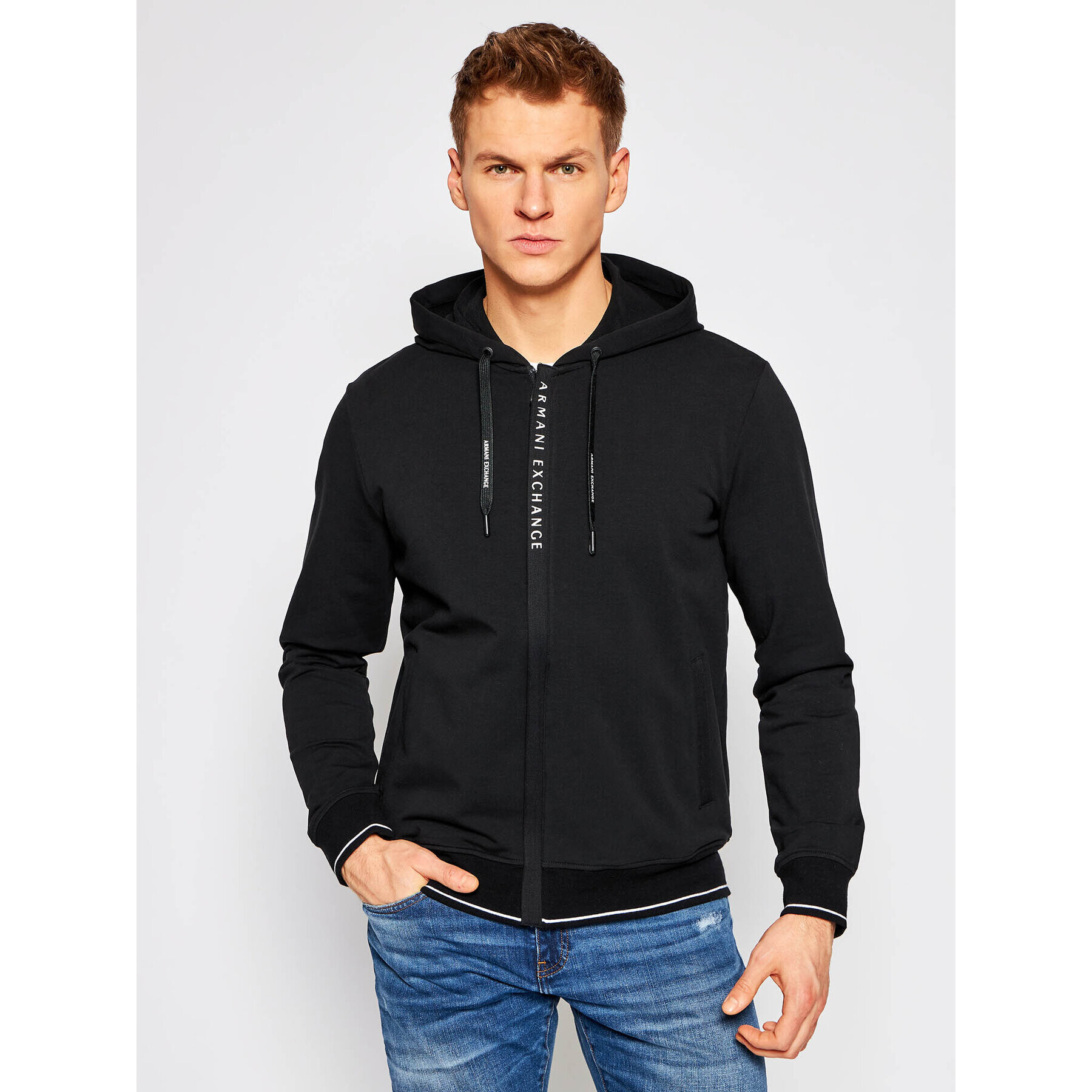 Armani Exchange Pulóver 8NZM82 ZJH3Z 1200 Fekete Regular Fit - Pepit.hu