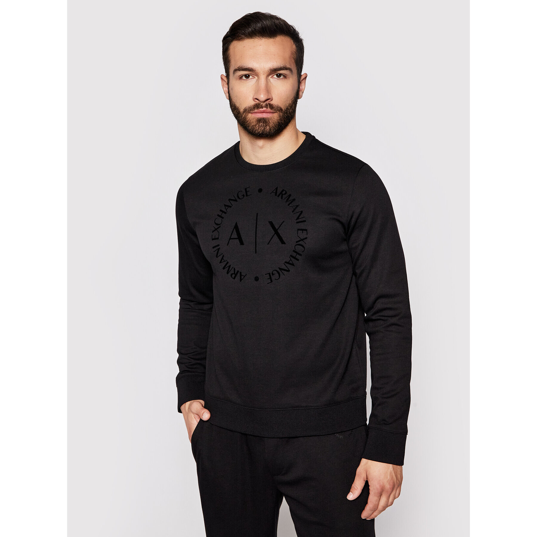 Armani Exchange Pulóver 8NZM87 Z9N1Z 1200 Fekete Regular Fit - Pepit.hu