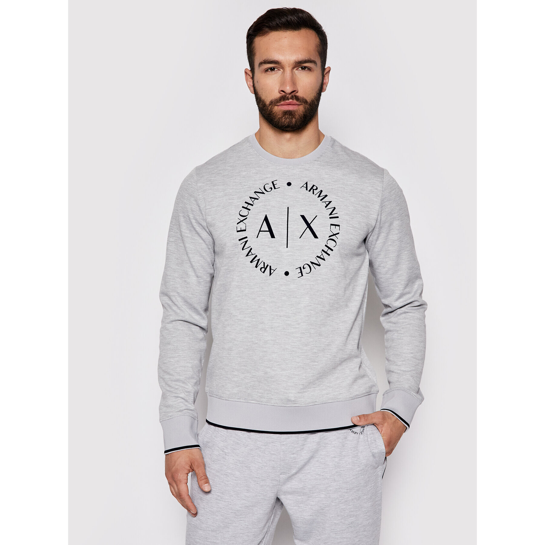 Armani Exchange Pulóver 8NZM87 Z9N1Z 3929 Szürke Regular Fit - Pepit.hu