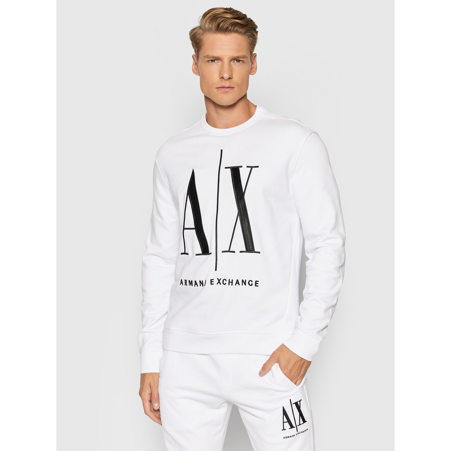 Armani Exchange Pulóver 8NZMPA ZJ1ZZ 1100 Fehér Regular Fit - Pepit.hu