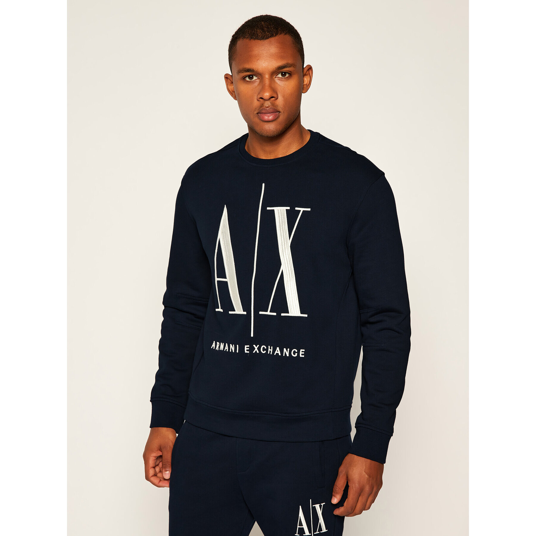 Armani Exchange Pulóver 8NZMPA ZJ1ZZ 1510 Sötétkék Regular Fit - Pepit.hu