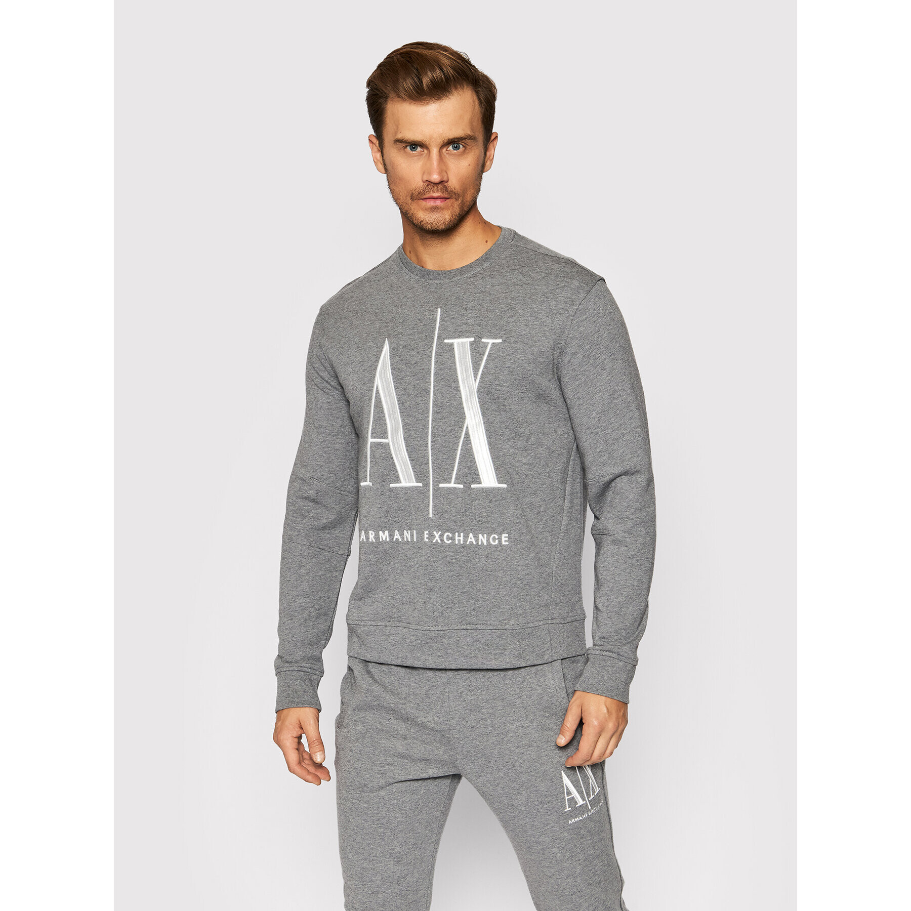 Armani Exchange Pulóver 8NZMPA ZJ1ZZ 3930 Szürke Regular Fit - Pepit.hu