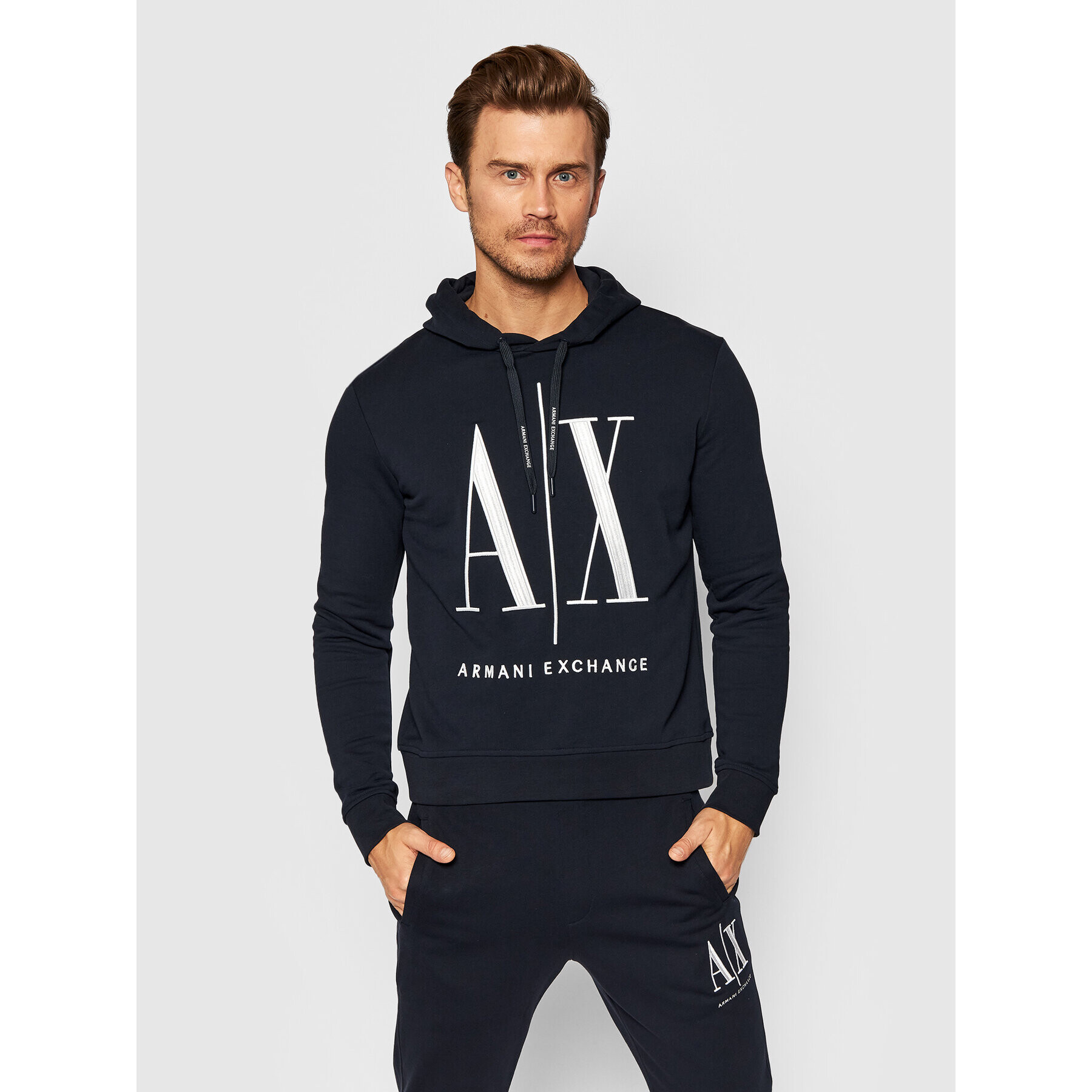 Armani Exchange Pulóver 8NZMPC ZJ1ZZ 1510 Sötétkék Regular Fit - Pepit.hu