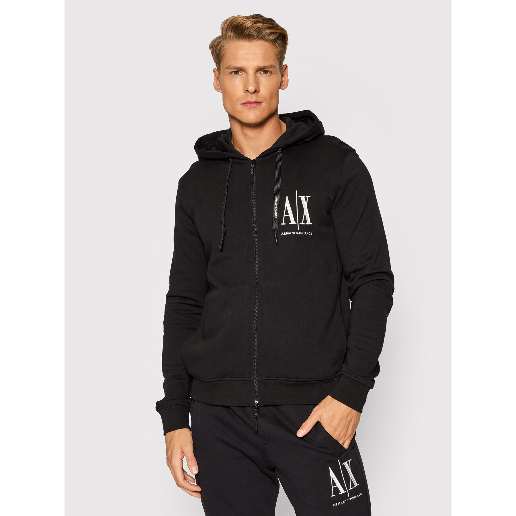 Armani Exchange Pulóver 8NZMPP ZJ1ZZ 1200 Fekete Regular Fit - Pepit.hu