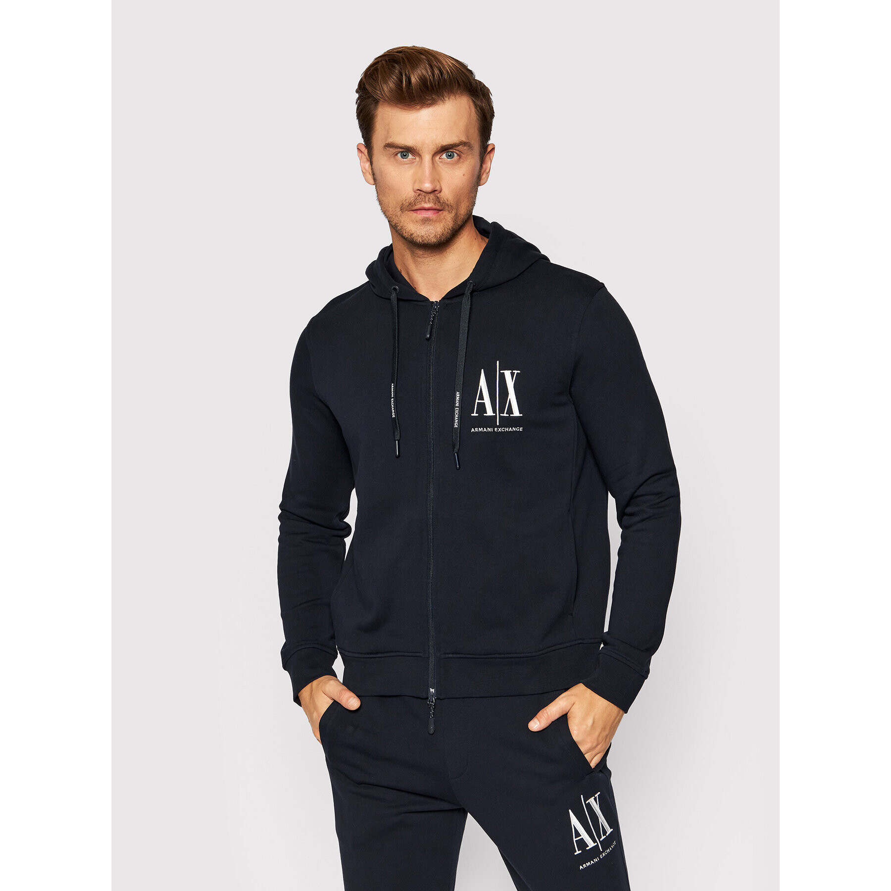 Armani Exchange Pulóver 8NZMPP ZJ1ZZ 1510 Sötétkék Regular Fit - Pepit.hu