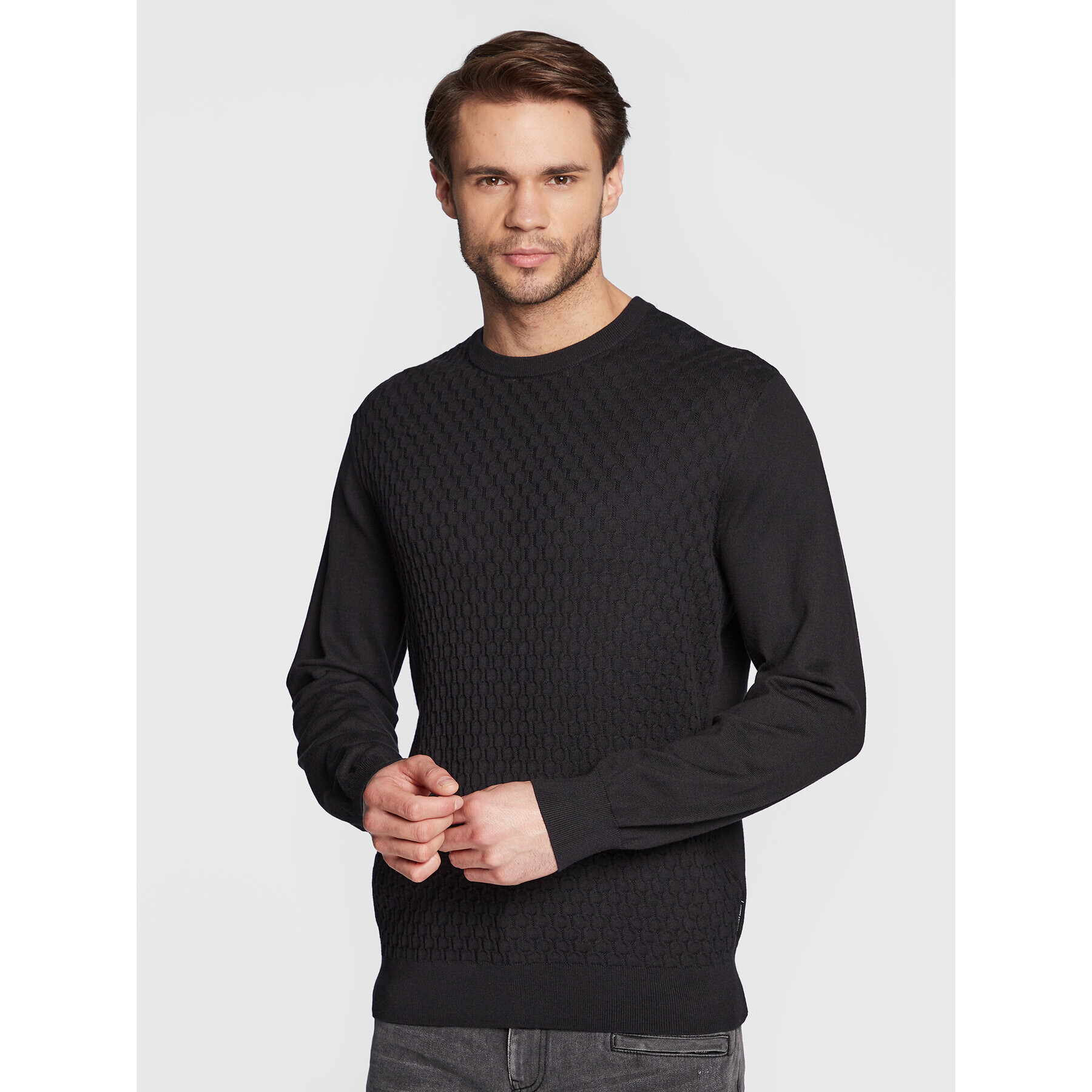 Armani Exchange Sweater 6LZM1W ZM2GZ 1200 Fekete Regular Fit - Pepit.hu