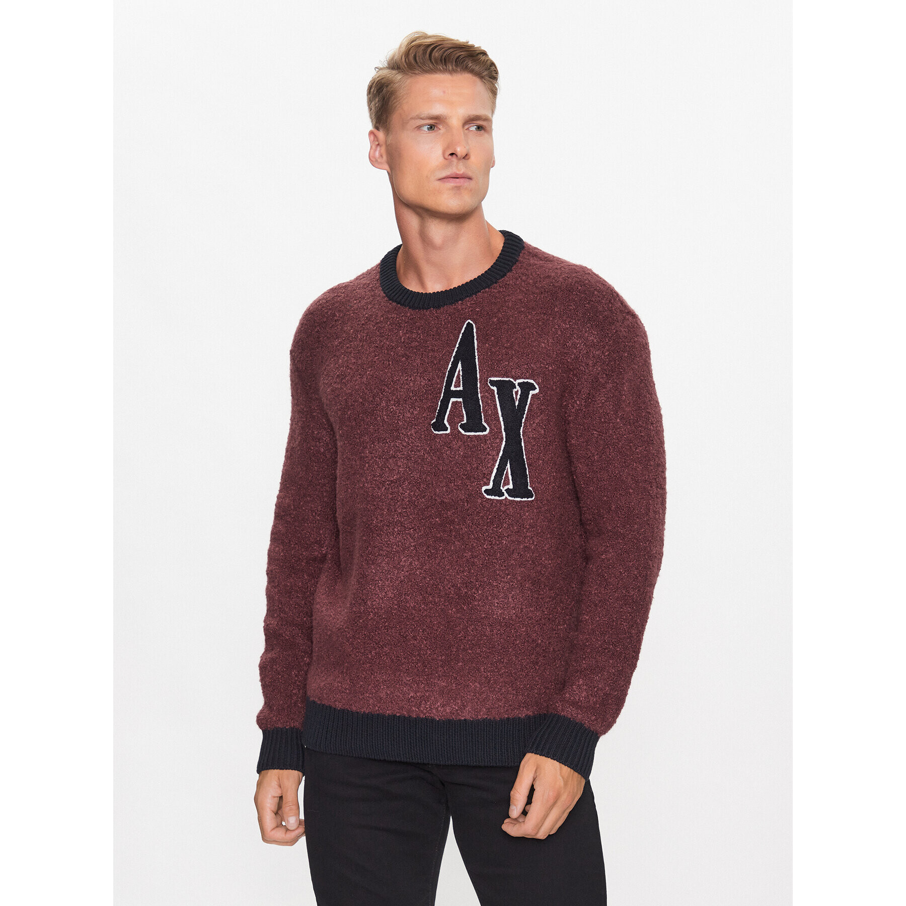 Armani Exchange Sweater 6RZM2B ZM3GZ 14AU Bordó Regular Fit - Pepit.hu