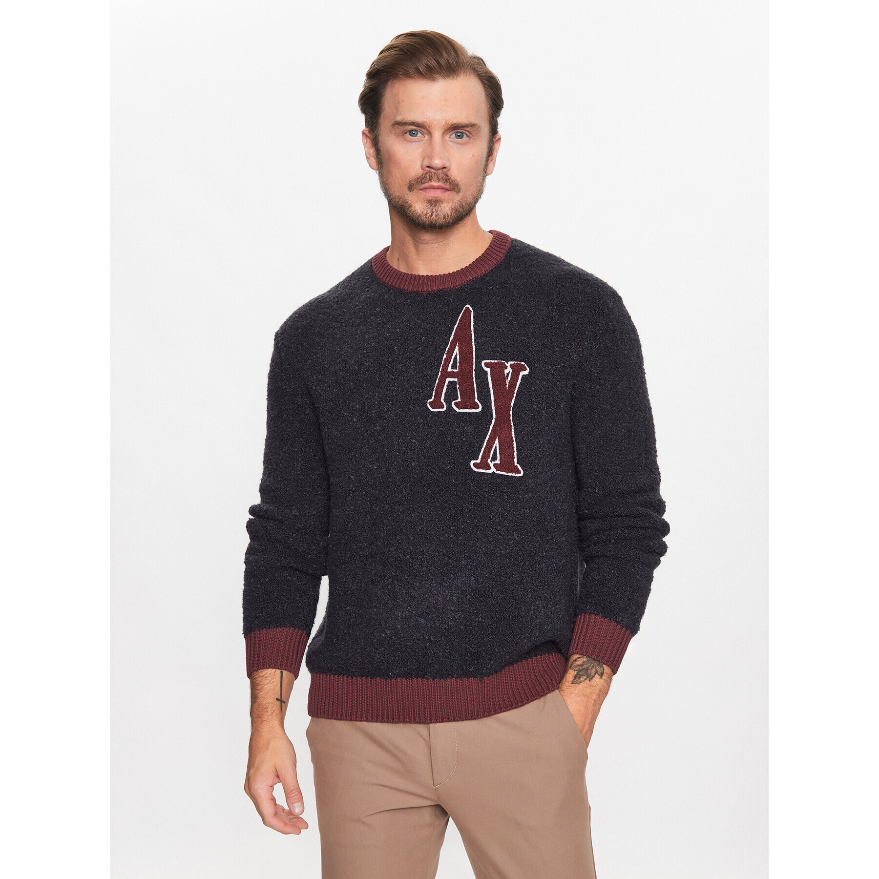 Armani Exchange Sweater 6RZM2B ZM3GZ 1510 Sötétkék Regular Fit - Pepit.hu