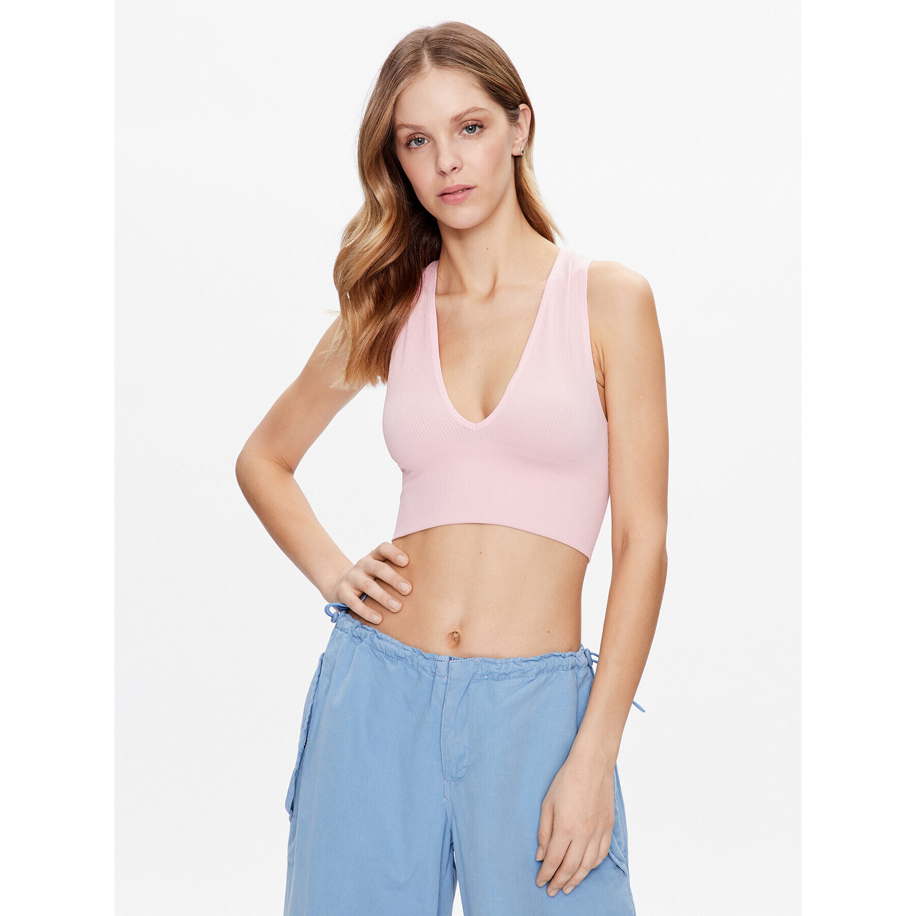 BDG Urban Outfitters Felső BDG JOSIE 74196072 Rózsaszín Slim Fit - Pepit.hu