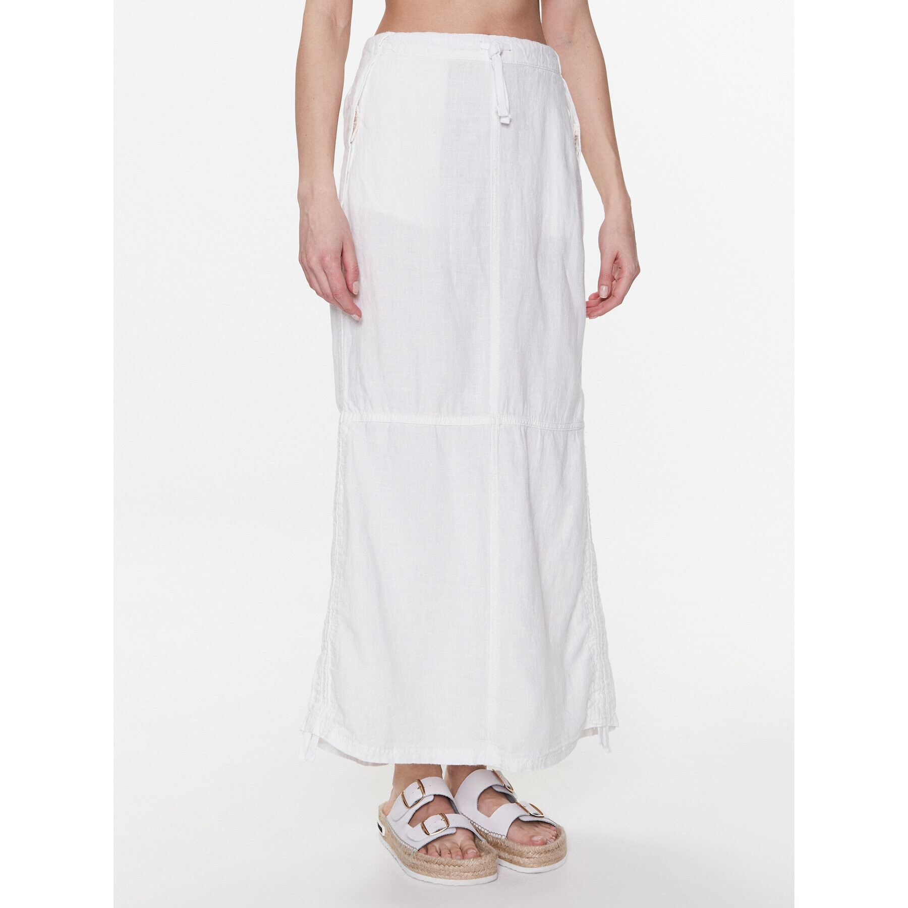 BDG Urban Outfitters Maxi szoknya BDG BAGGY LINEN SKIRT 76472083 Fehér - Pepit.hu