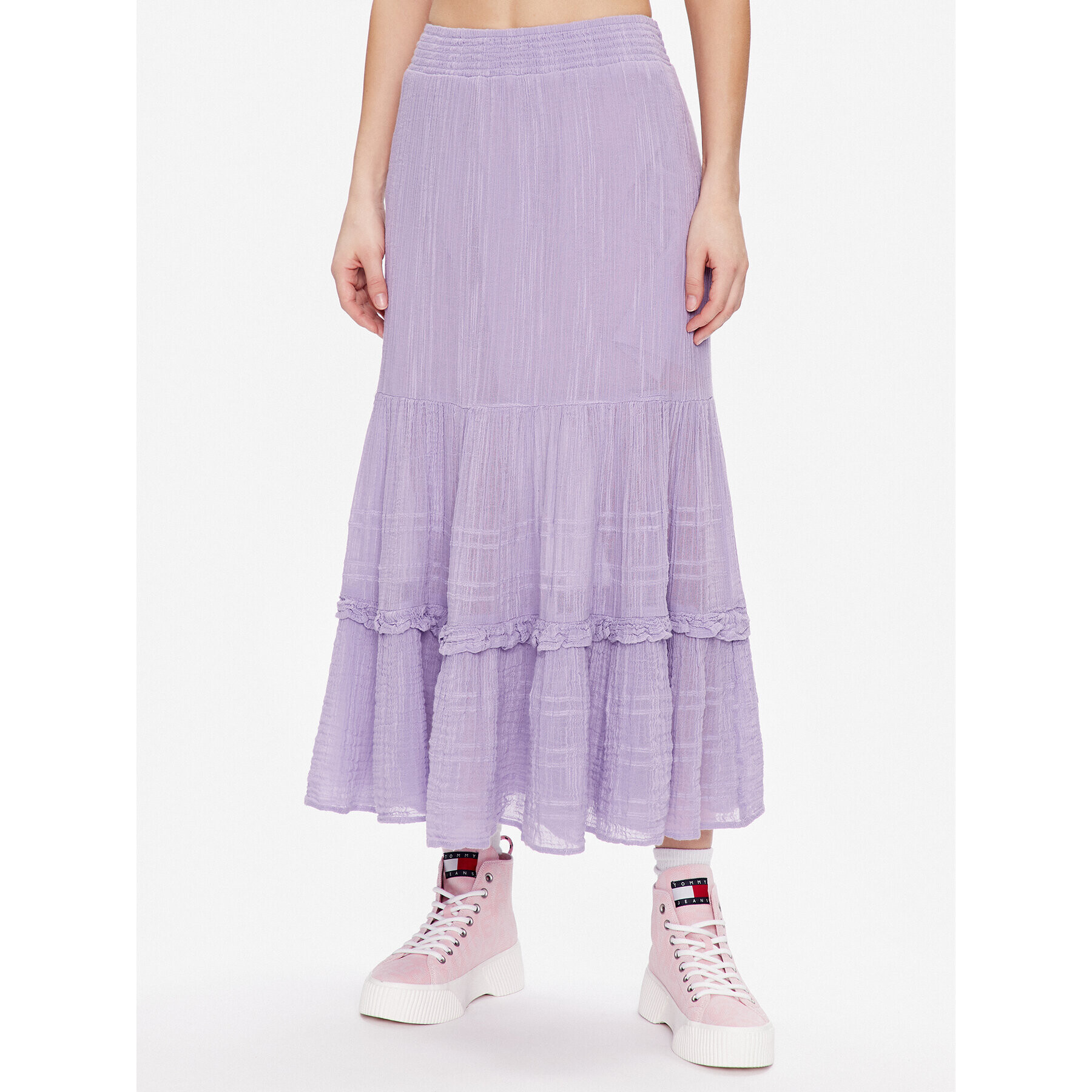 BDG Urban Outfitters Maxi szoknya BDG LILAC LINEN SKIRT 76472034 Lila Loose Fit - Pepit.hu