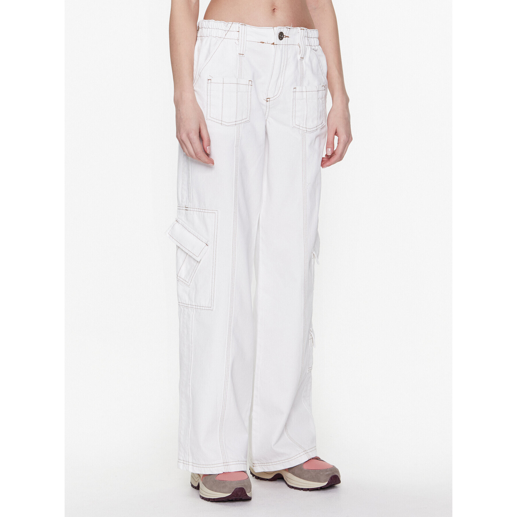 BDG Urban Outfitters Szövet nadrág BDG DENIM Y2K WHITE 76473123 Fehér Relaxed Fit - Pepit.hu