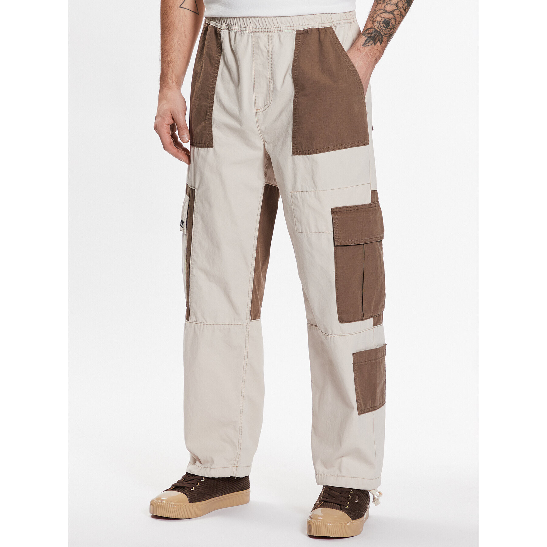 BDG Urban Outfitters Szövet nadrág BDG RIPSTOP UTILITY 76522614 Ekru Classic Fit - Pepit.hu