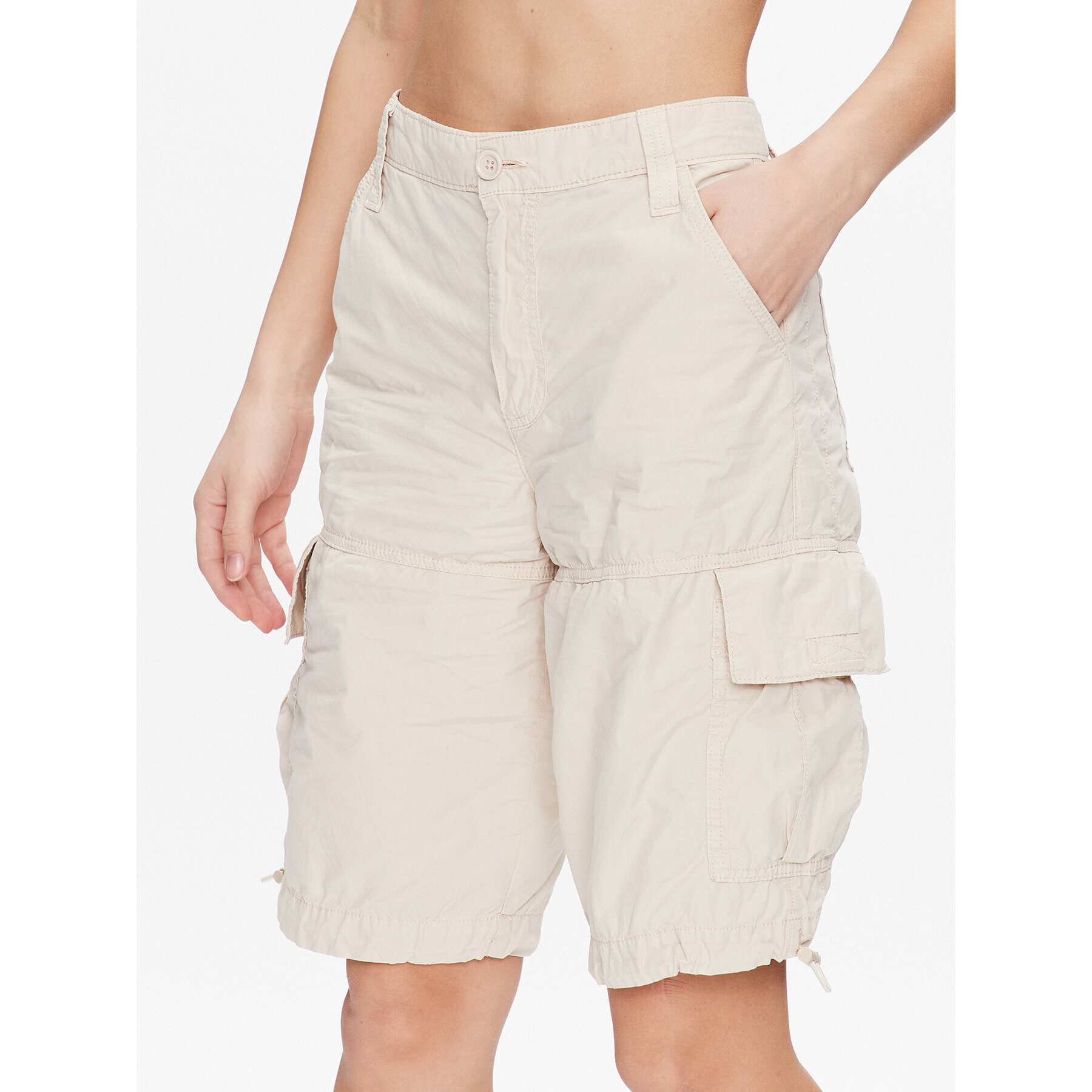 BDG Urban Outfitters Szövet rövidnadrág BDG BOARD Y2K CARGO SHORT 76476043 Ekru Regular Fit - Pepit.hu