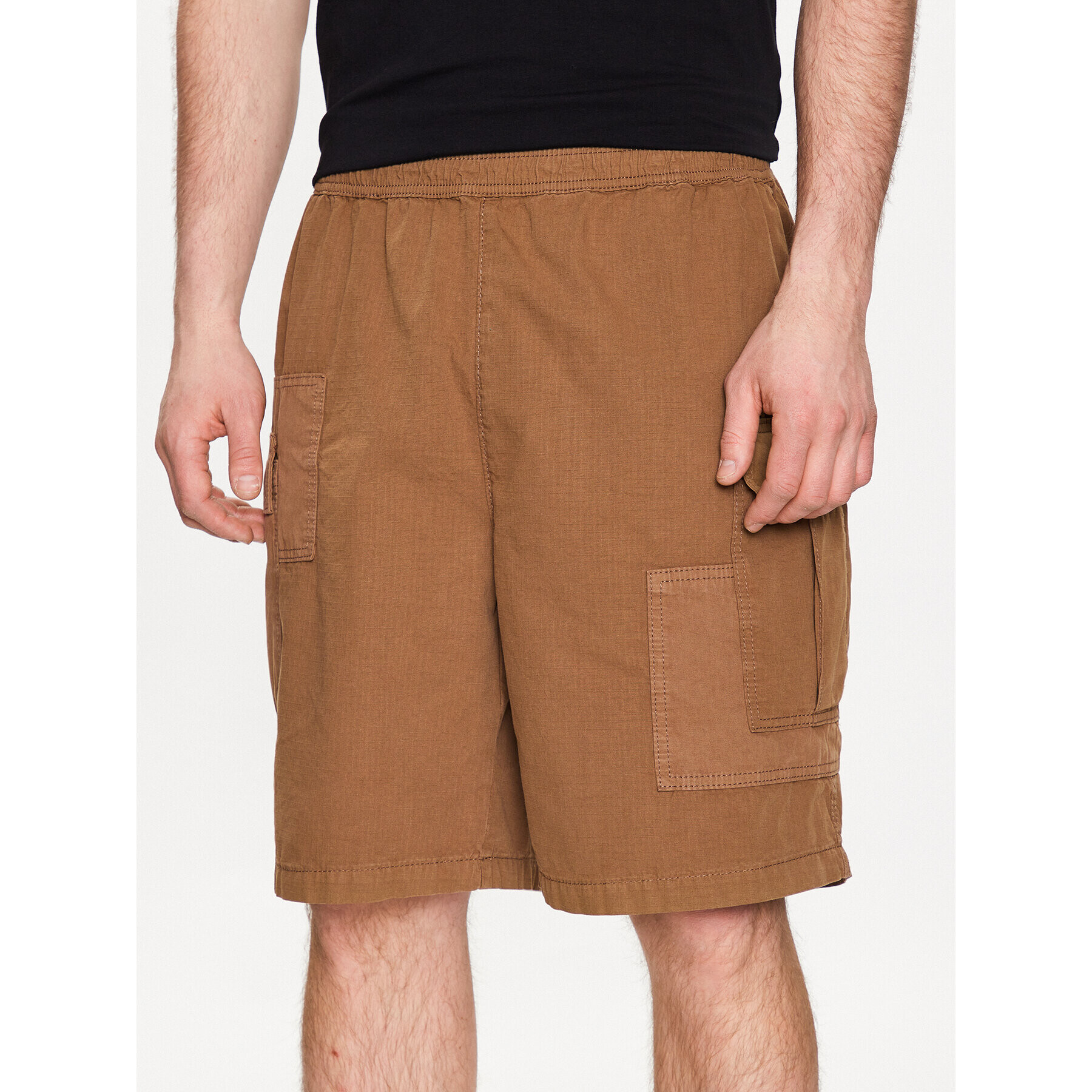 BDG Urban Outfitters Szövet rövidnadrág BDG RIPSTOP CARGO SHORT 76548387 Bézs Classic Fit - Pepit.hu