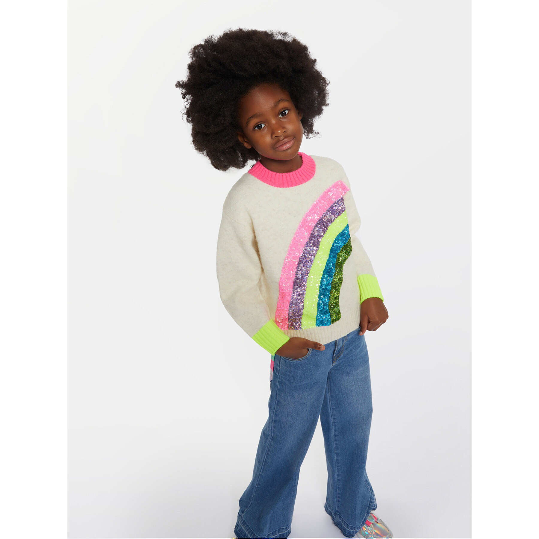 Billieblush Sweater U15B69 Bézs Regular Fit - Pepit.hu