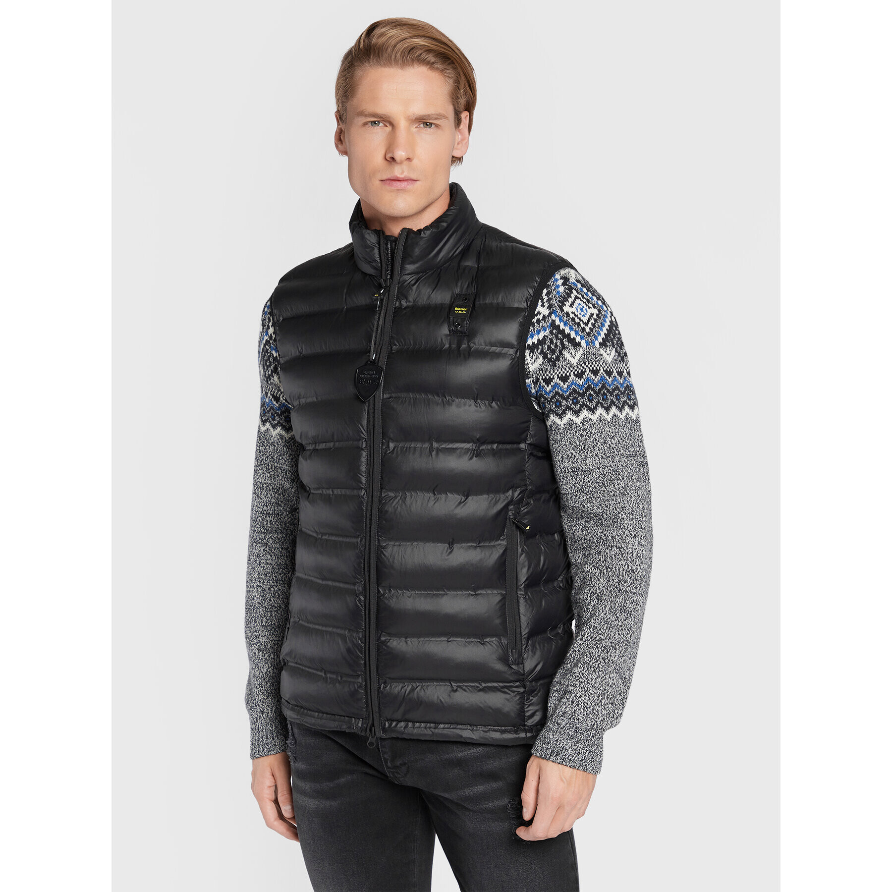 Blauer Mellény Logan BLUX02003 006100 Fekete Regular Fit - Pepit.hu