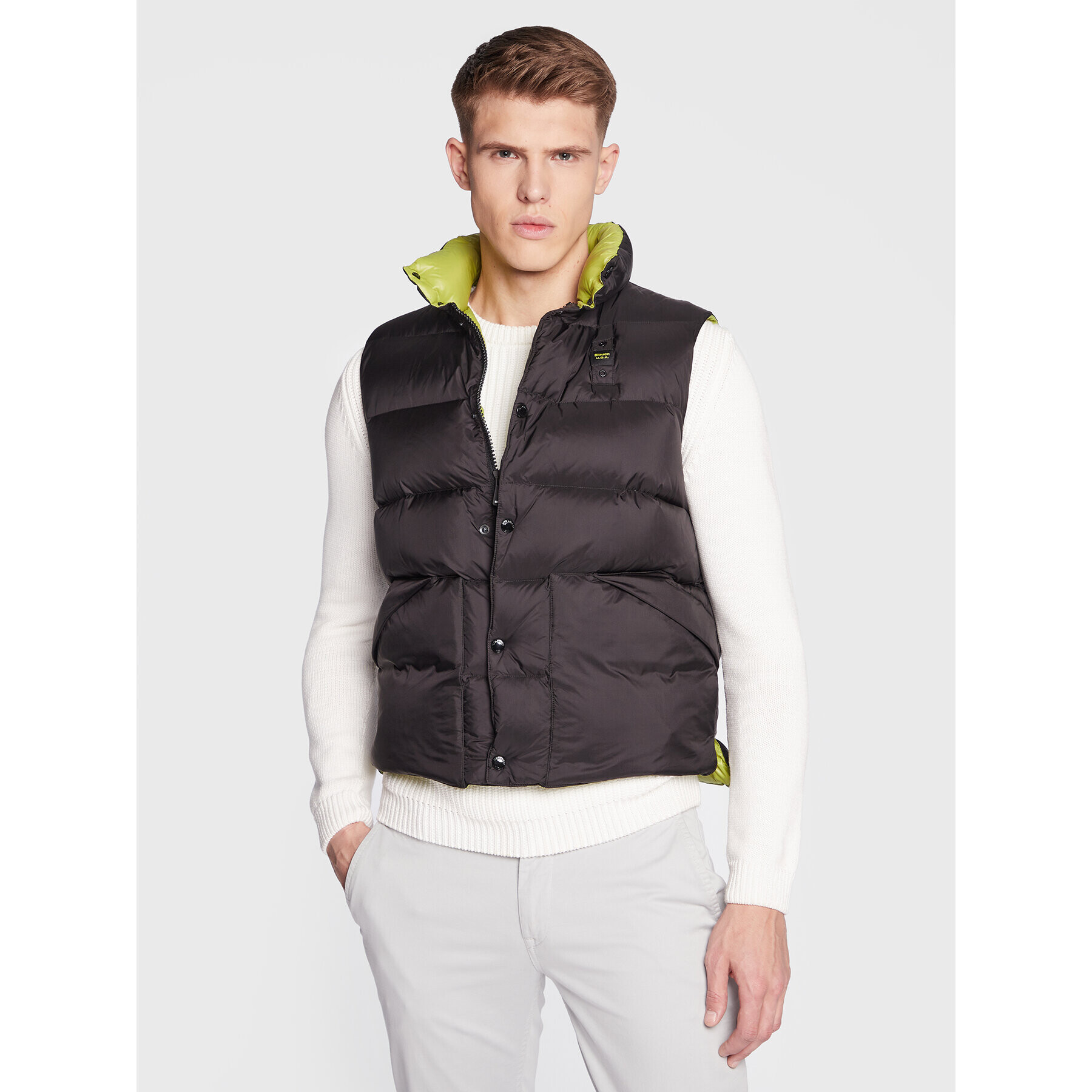 Blauer Mellény Sebastian BLUX03218 006365 Fekete Regular Fit - Pepit.hu