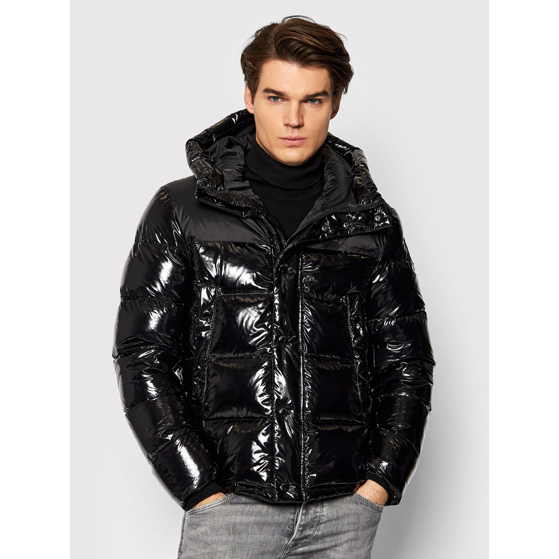 Blauer Pehelykabát Rafael Shiny 21WBLUC03082 006083 Fekete Regular Fit - Pepit.hu