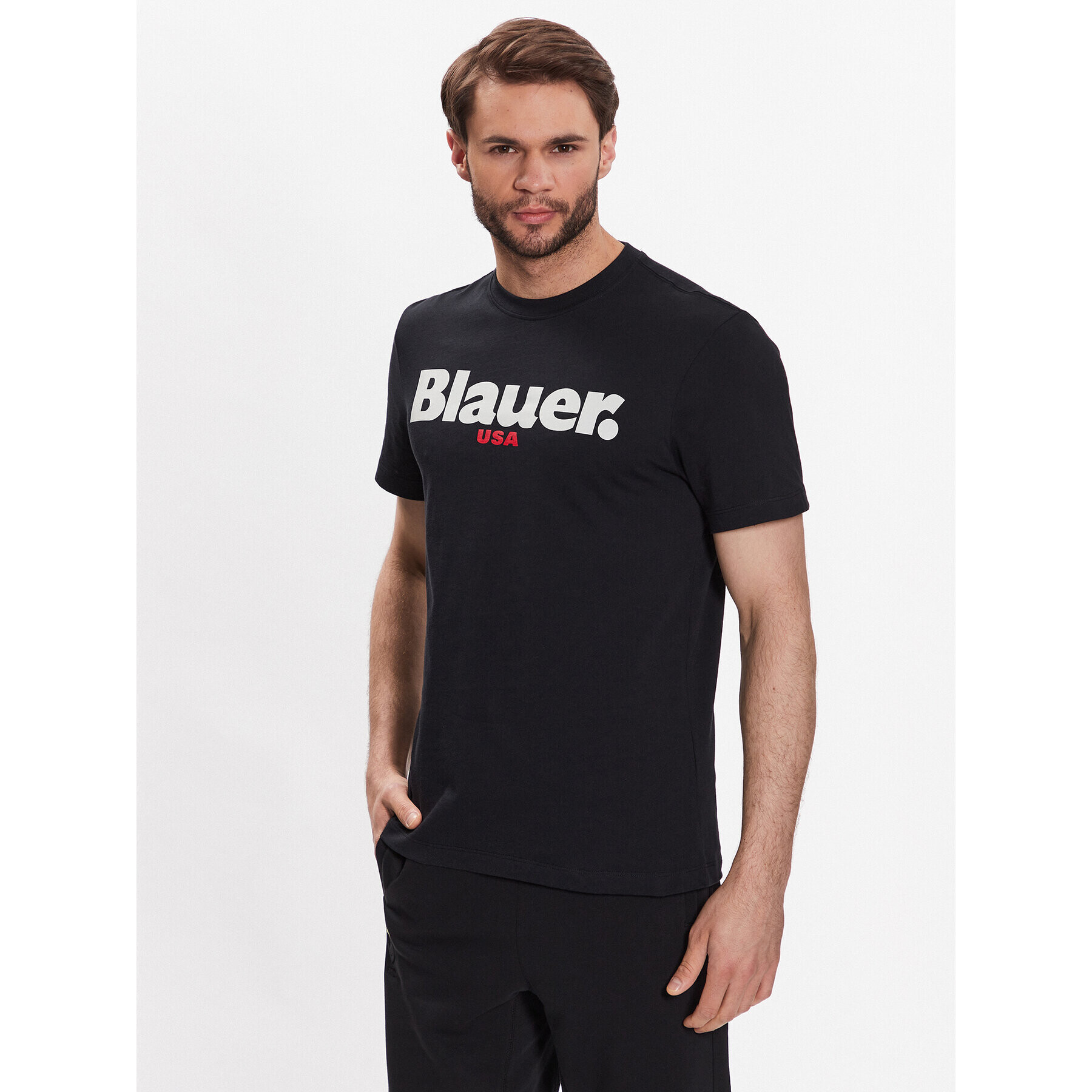 Blauer Póló 23SBLUH02104 004547 Fekete Regular Fit - Pepit.hu