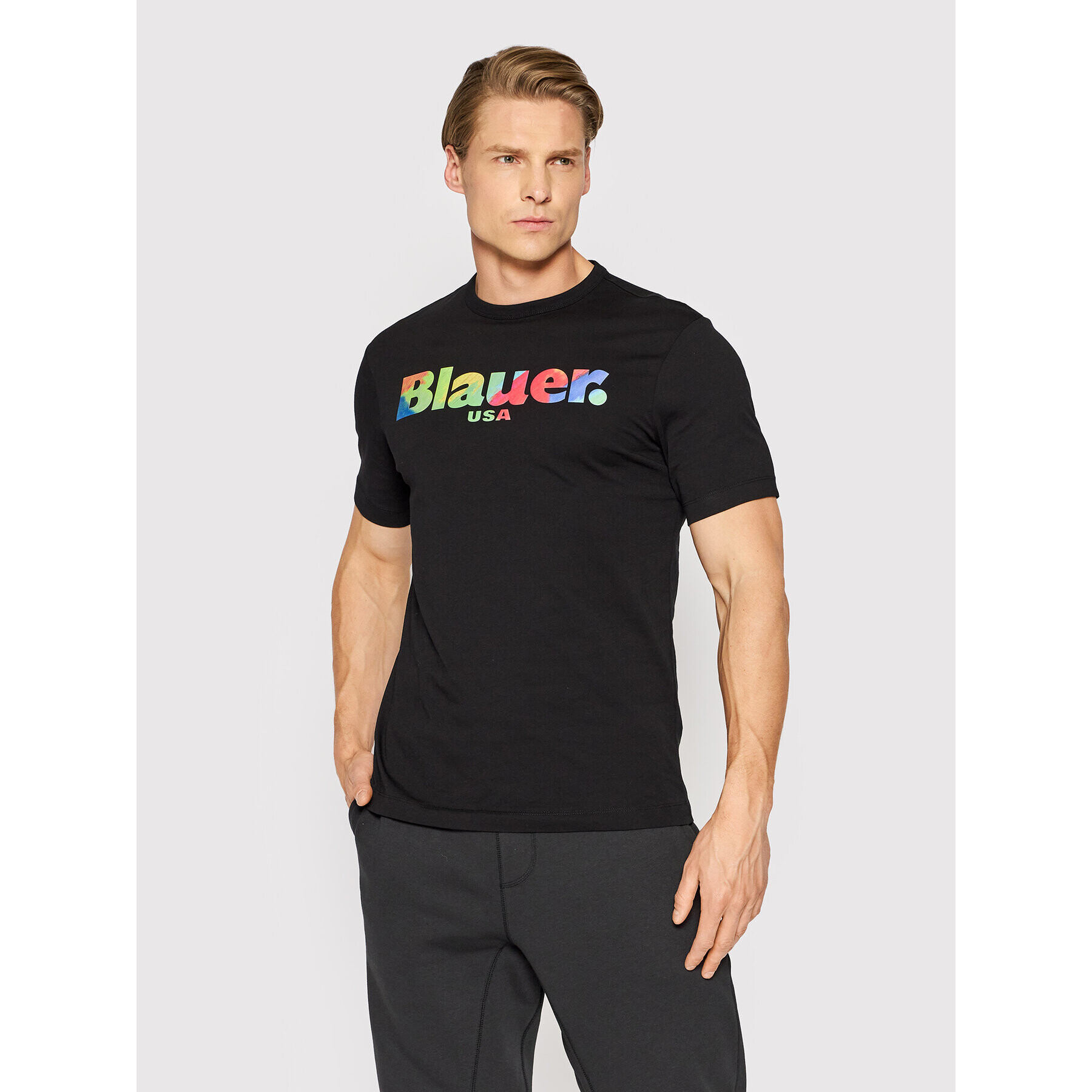 Blauer Póló Arcobaleno BLUH02173 004547 Fekete Regular Fit - Pepit.hu