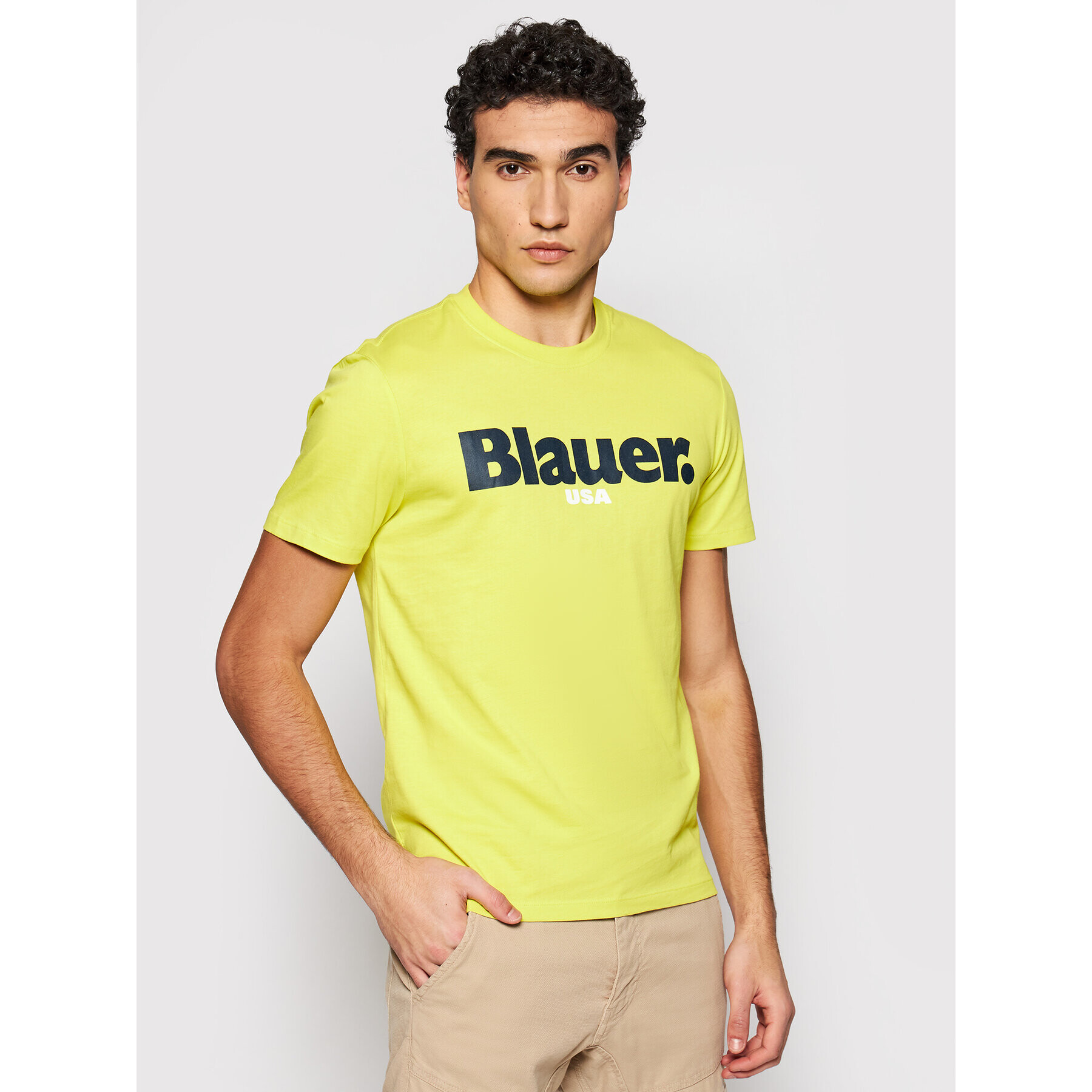 Blauer Póló Usa 21SBLUH02128 004547 Sárga Regular Fit - Pepit.hu