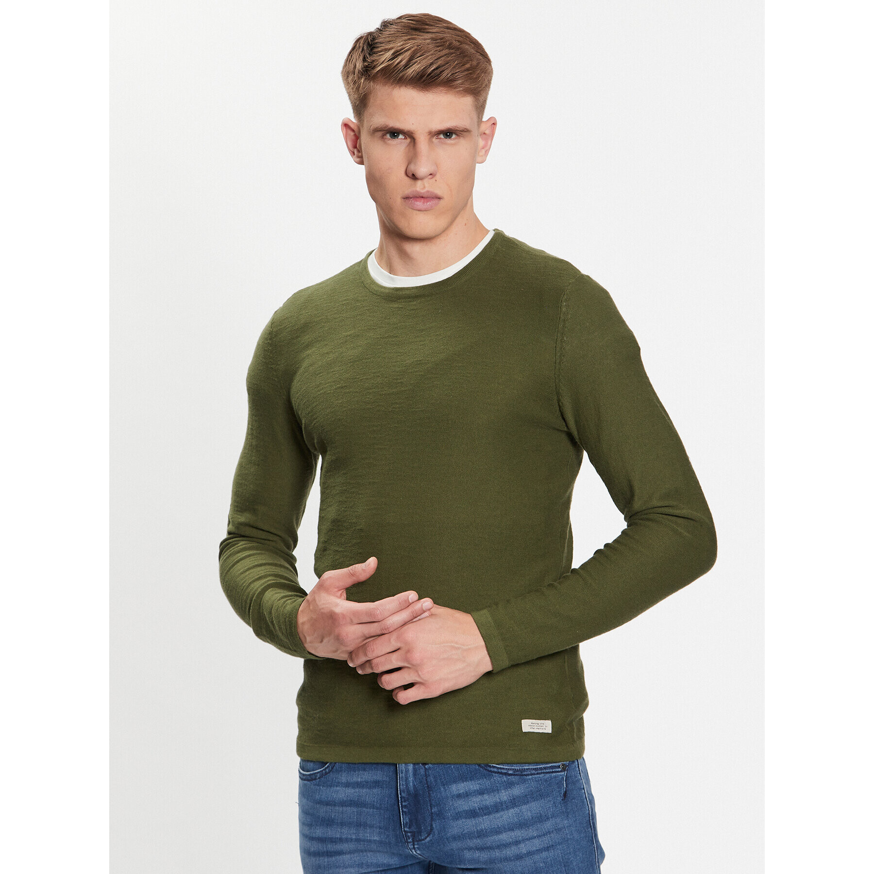 Blend Sweater 20715134 Zöld Slim Fit - Pepit.hu