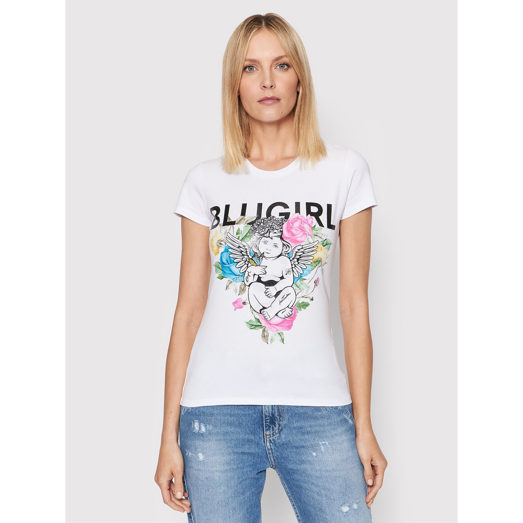 Blugirl Blumarine Póló RA2230-J6450 Fehér Regular Fit - Pepit.hu