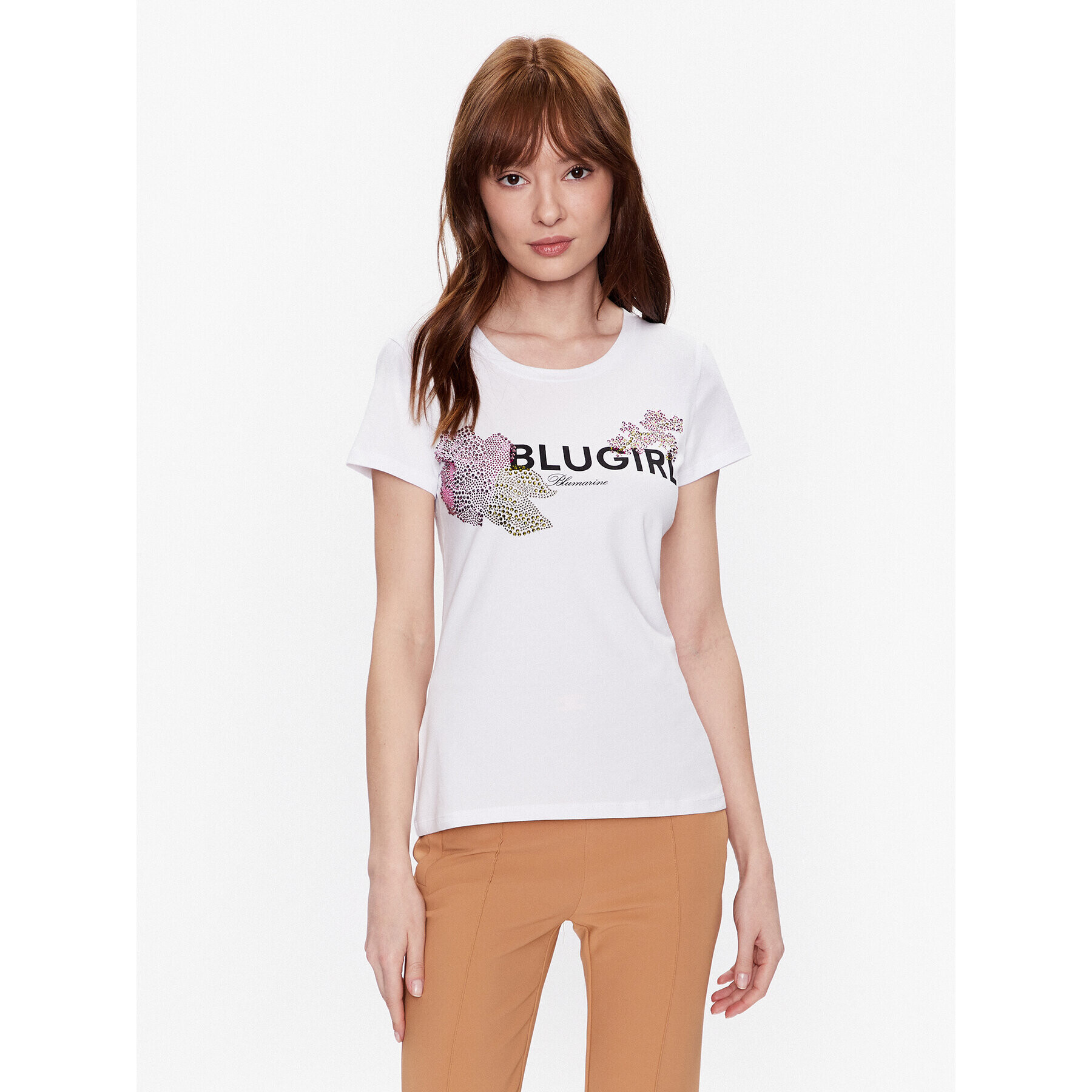 Blugirl Blumarine Póló RA3157-J5003 Fehér Regular Fit - Pepit.hu