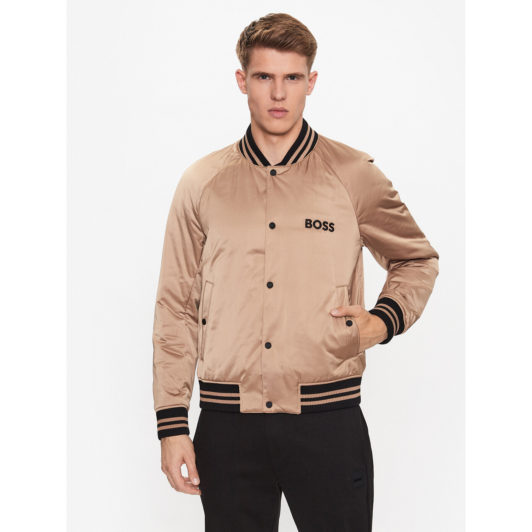 Boss Bomber dzseki 50483945 Bézs Regular Fit - Pepit.hu