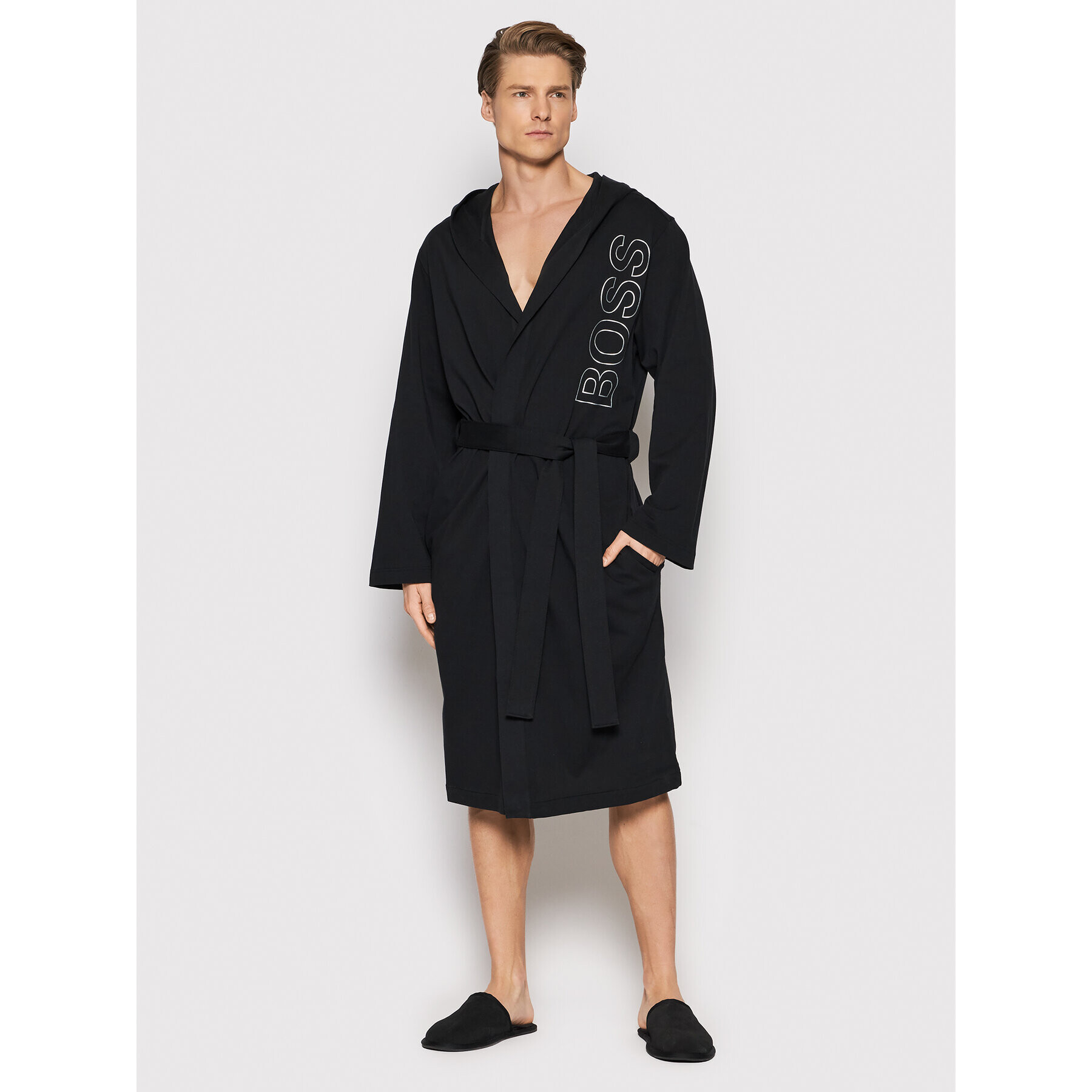 Boss Köntös Identity Hooded Robe 50463513 Fekete - Pepit.hu