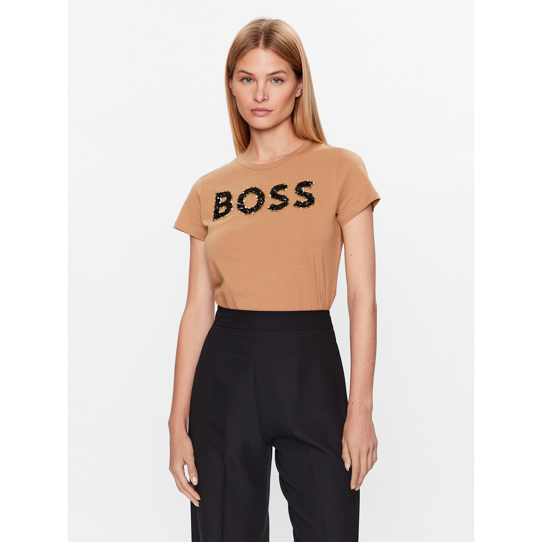 Boss Póló 50484646 Bézs Slim Fit - Pepit.hu