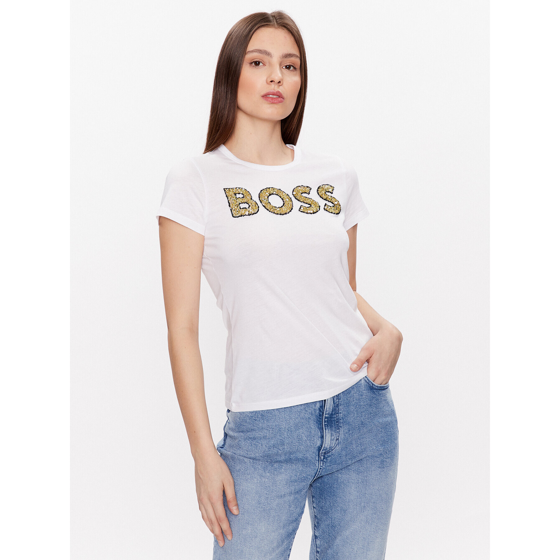 Boss Póló 50484646 Fehér Slim Fit - Pepit.hu